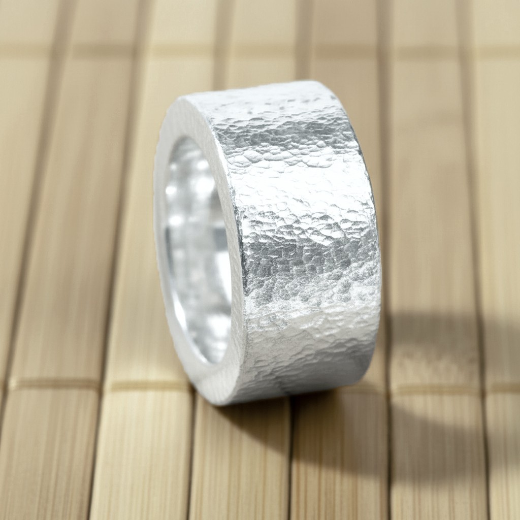Hammered CUSTOM 999 Silver Ring 31g 1Oz Ancient Rome Width 13.5mm Thick 3.5mm