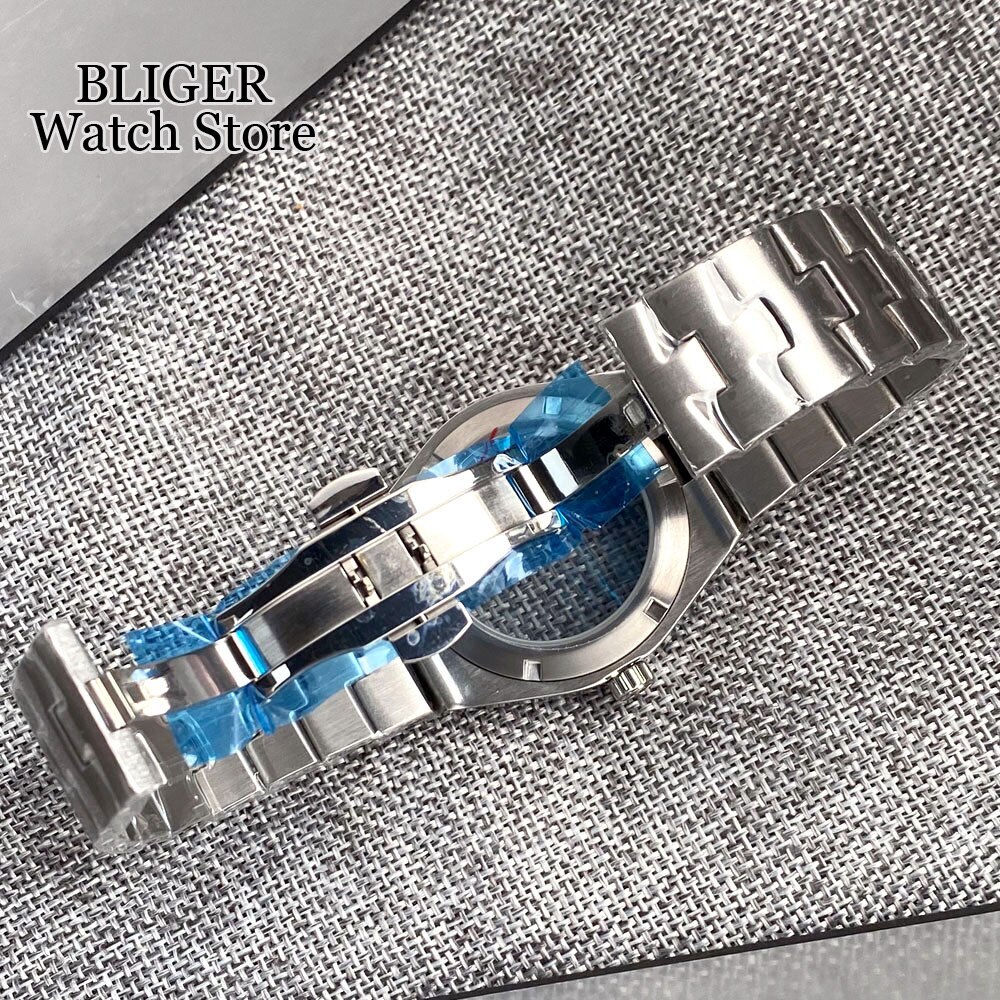 Silver 41mm Watch Case Bracelet Stainless Steel fit NH34 NH35 NH36 NH38 Sapphire