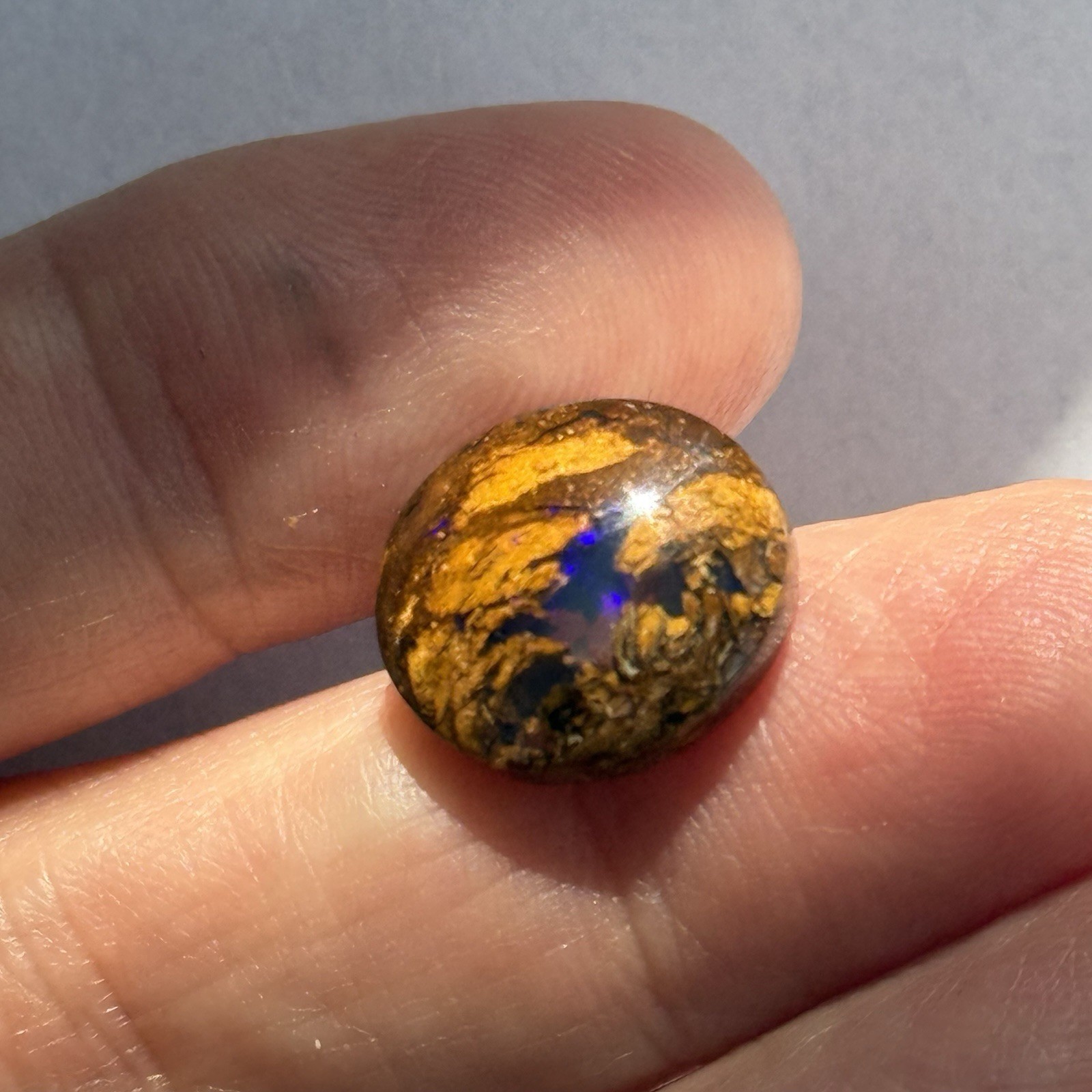 6.65ct 14.3×12.6×5.2mm Fine Australian Koroit Boulder Opal Oval Cabochon Gem
