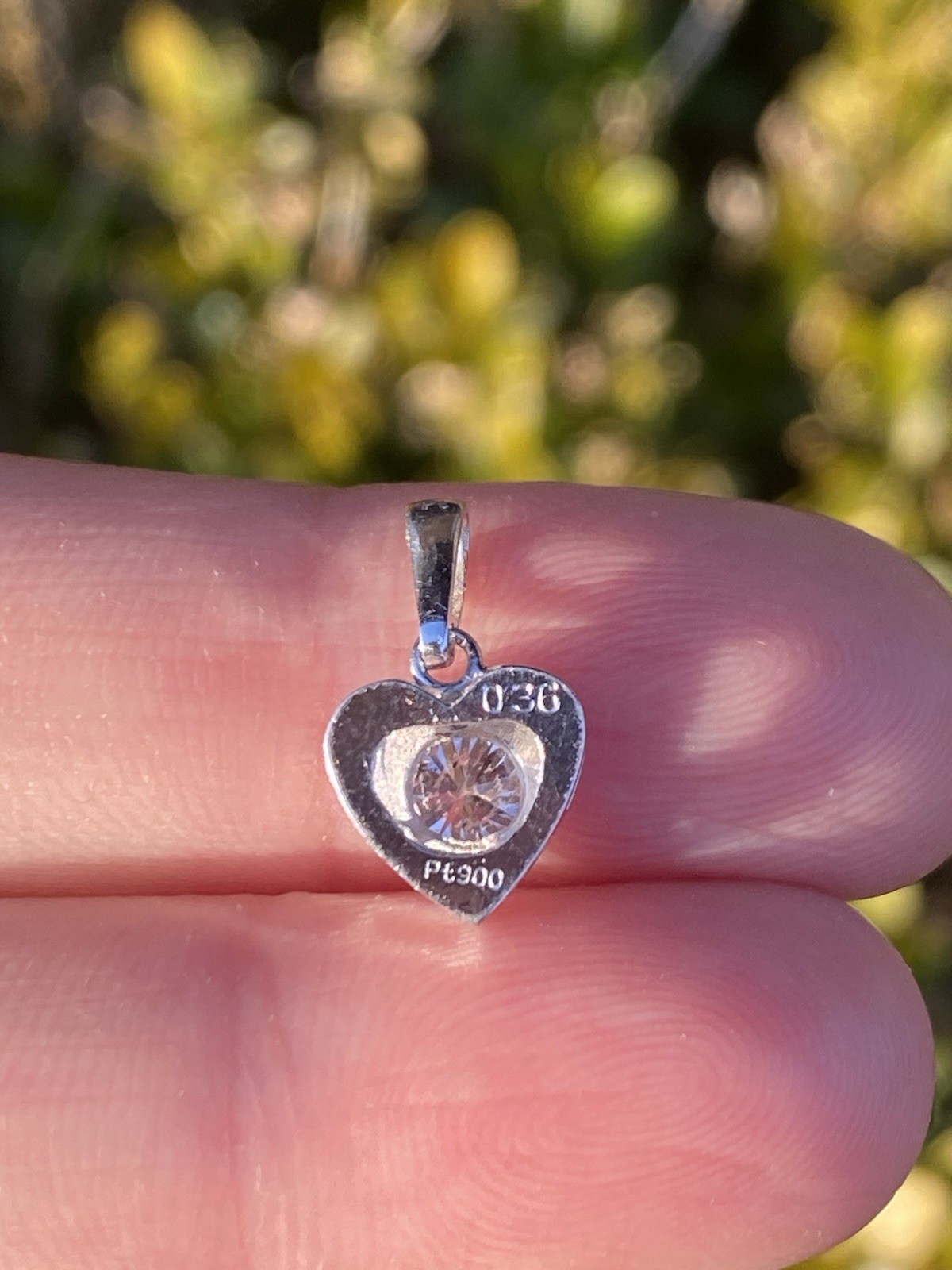 Platinum 0.36CT 100% Natural Round Diamond Heart Shaped Pendant