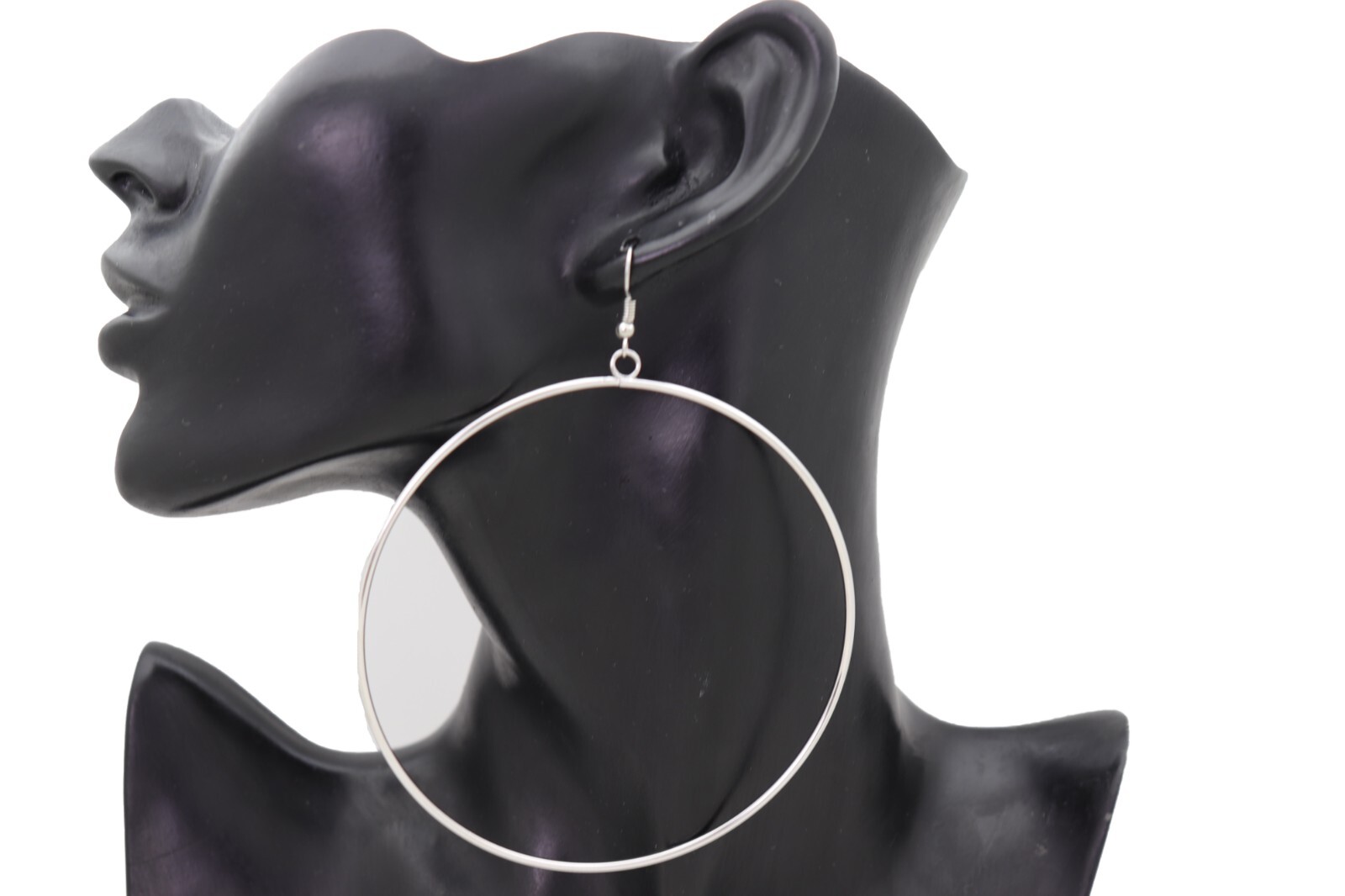 Women Earrings Set Silver Metal Casual Day Wear Large Size Hoop Fashion Jewelry