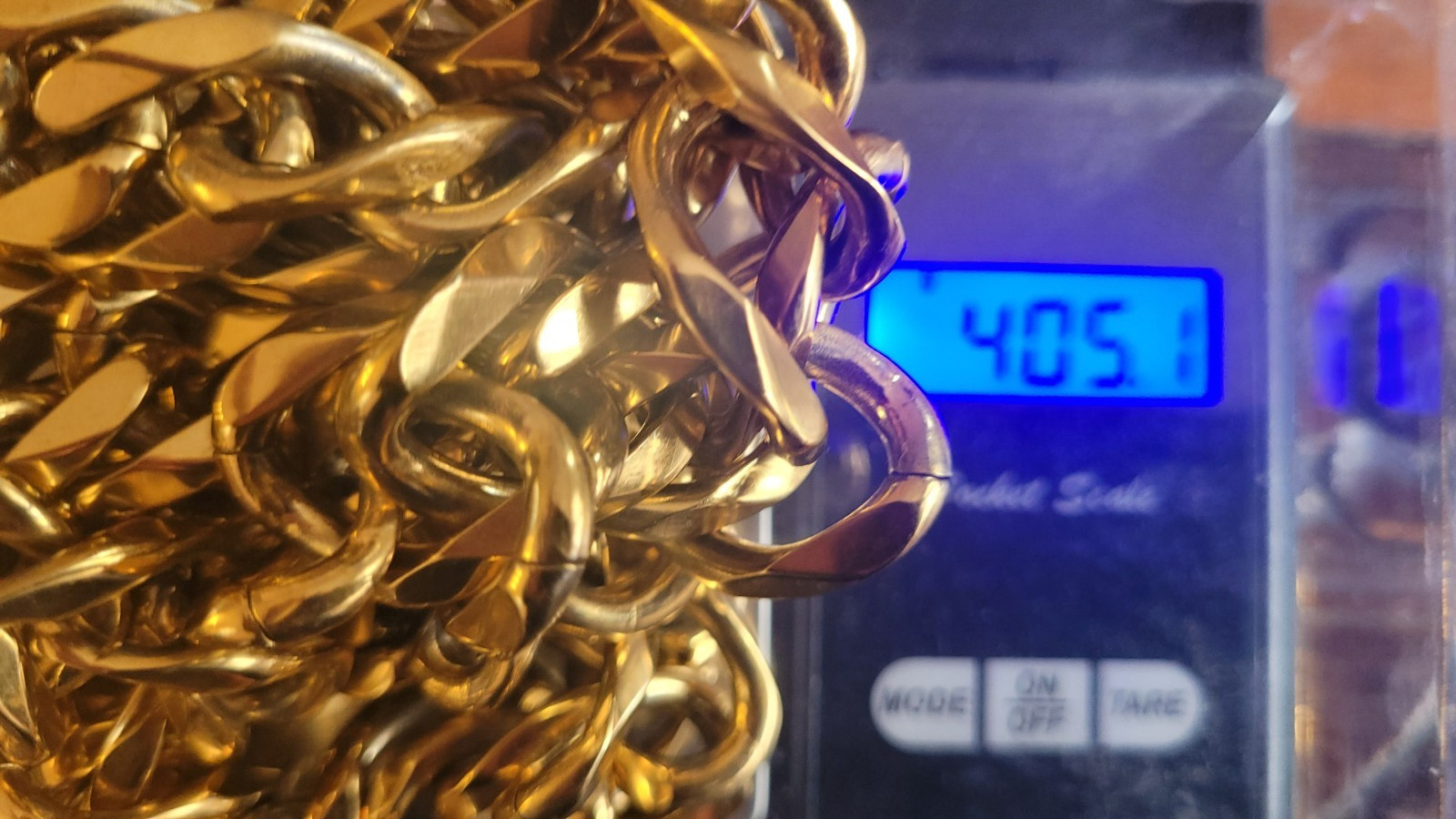 24K 30″ 20mm Cuban Chain Heavy Weight Steel 400 Grams Yellow Gold Thick Plate