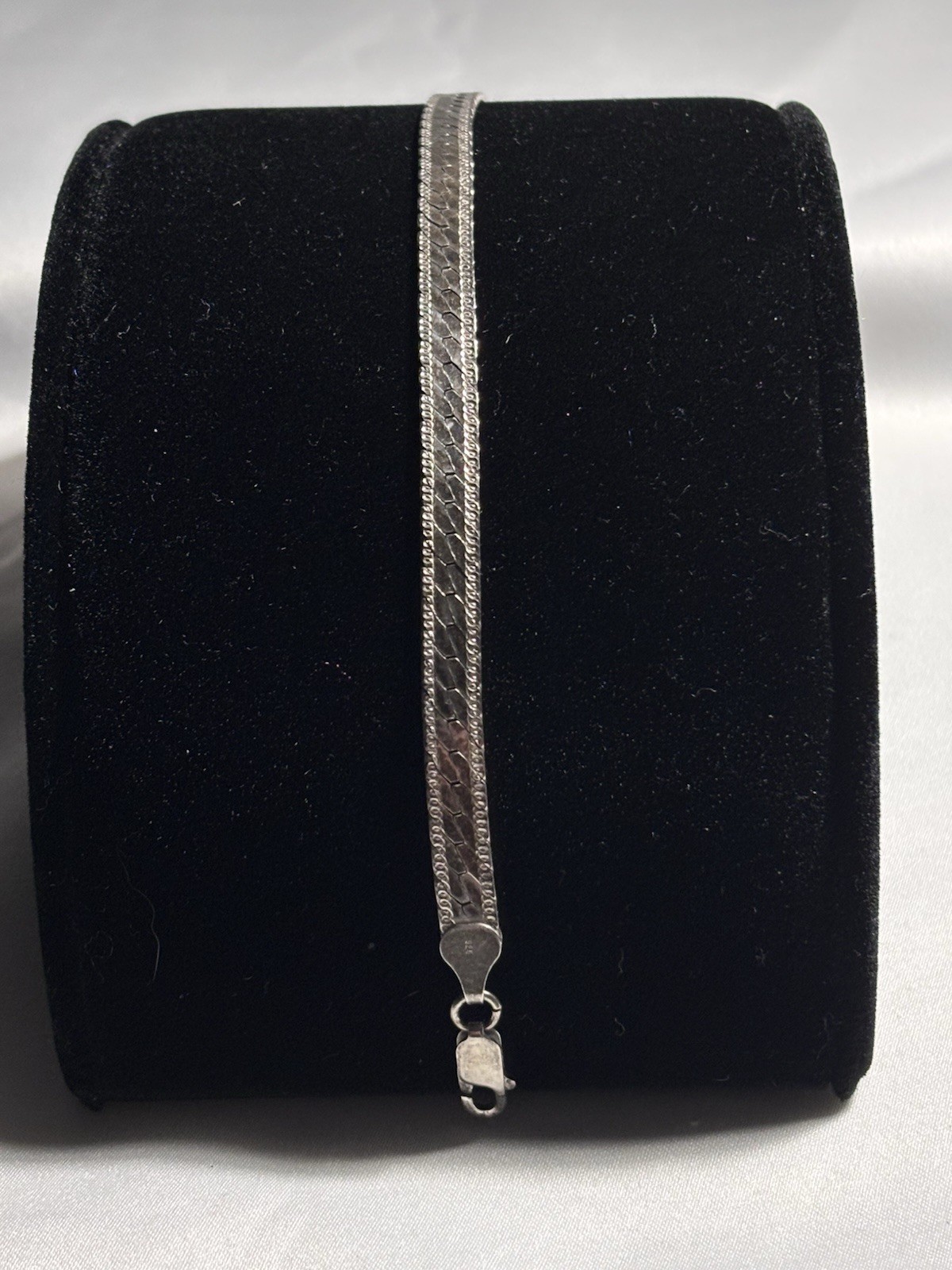 Milor Italy 925 Sterling Silver Herringbone 7.75” Bracelet 4mm Wide 8.8g