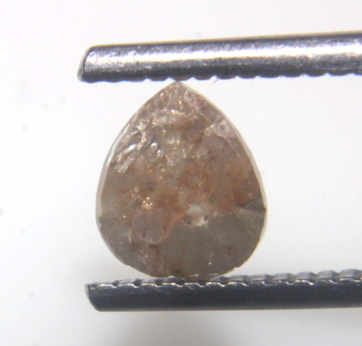 1.23Ct Natural Real Pear Shape Brown Red Color Rose Cut Diamond 7.21×6.22×3.44MM