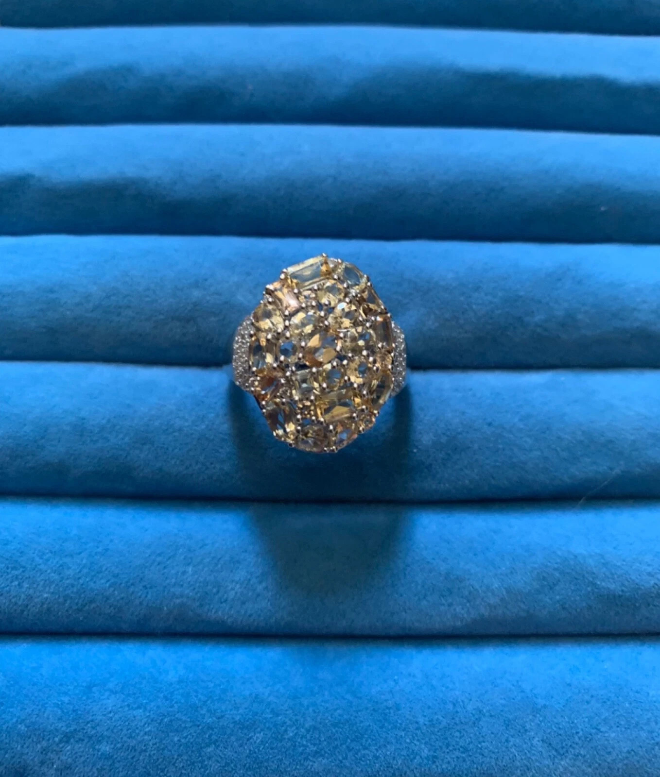 Premium Golden Imperial Topaz, White Zircon Ring – Size 10 (4.90 ctw.)
