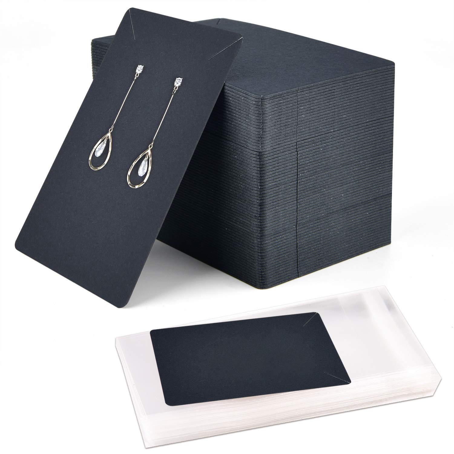 120 Pieces Earring Necklace Display Cards Jewelry Holder Cards Paper Tags with 1