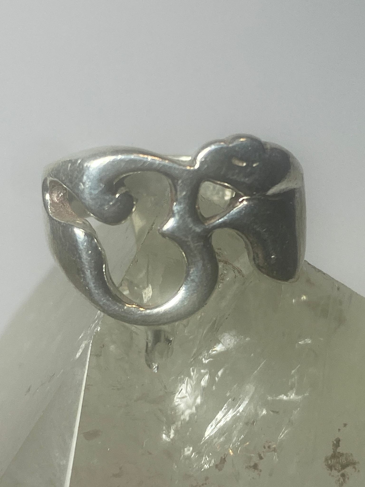 Ohm ring sound off the universe band sterling silver women men