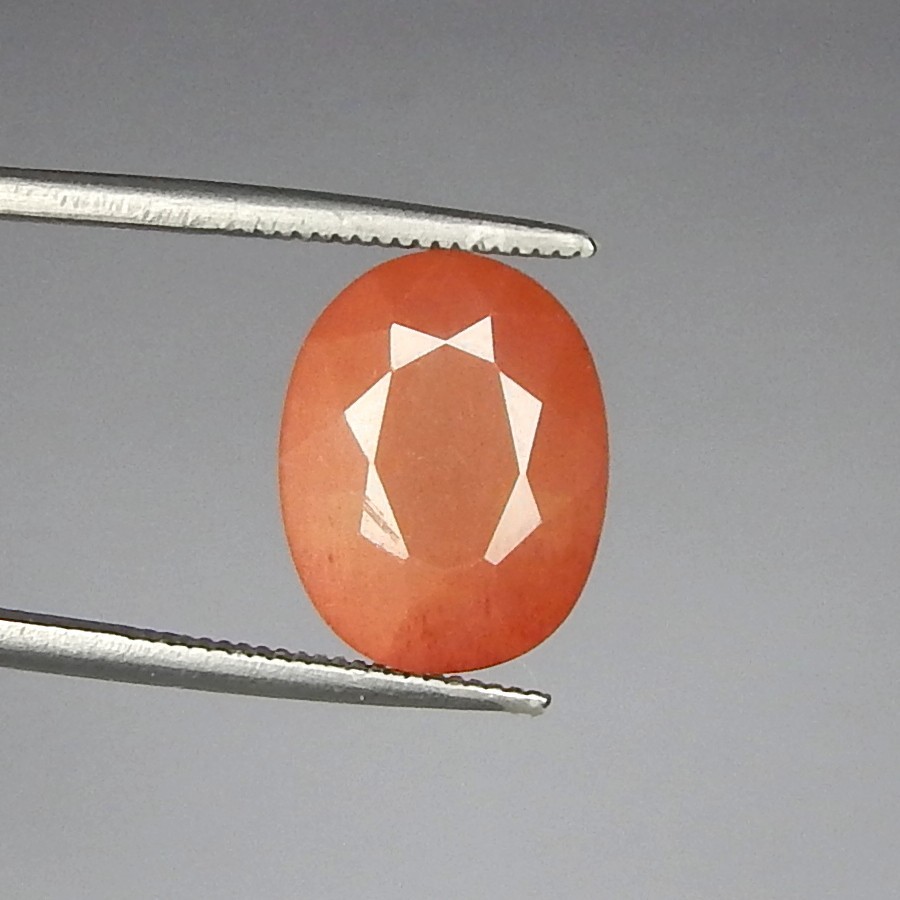 5.9ct Oregon Sunstone Copper Schiller Natural Mined Unheated Faceted Oval USA