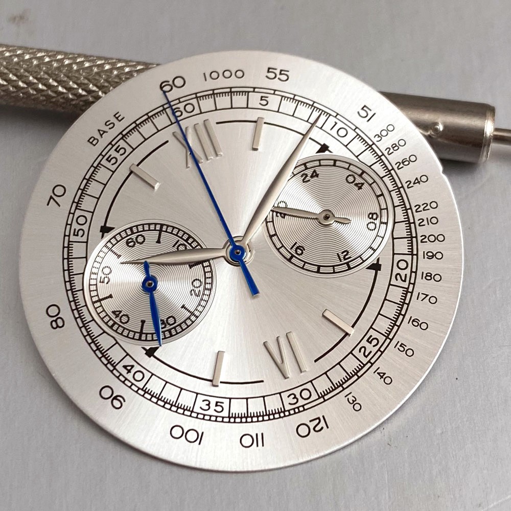 38mm Retro Stainless Steel Watch Case Dial For Miyota OS20 Chronograph Quartz