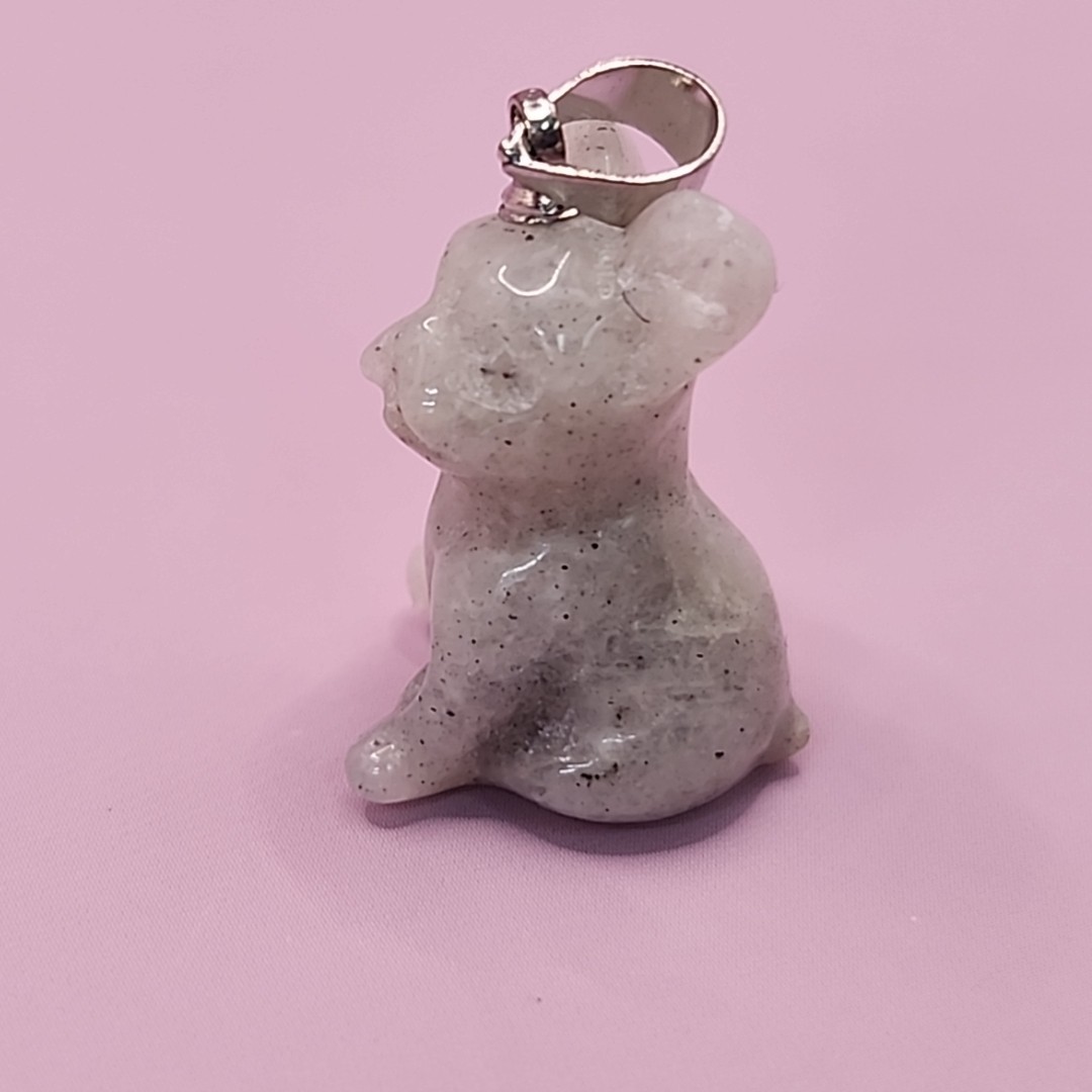 NEW TGS Jewelry River Siren Frenchie Dog Shapped Crystal Necklace Charm