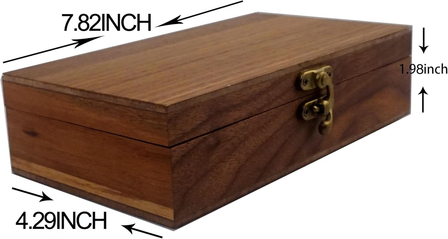 Walnut Handmade Walnut Partition Wooden Box for Keepsakes, Photos, Jewelry Ring