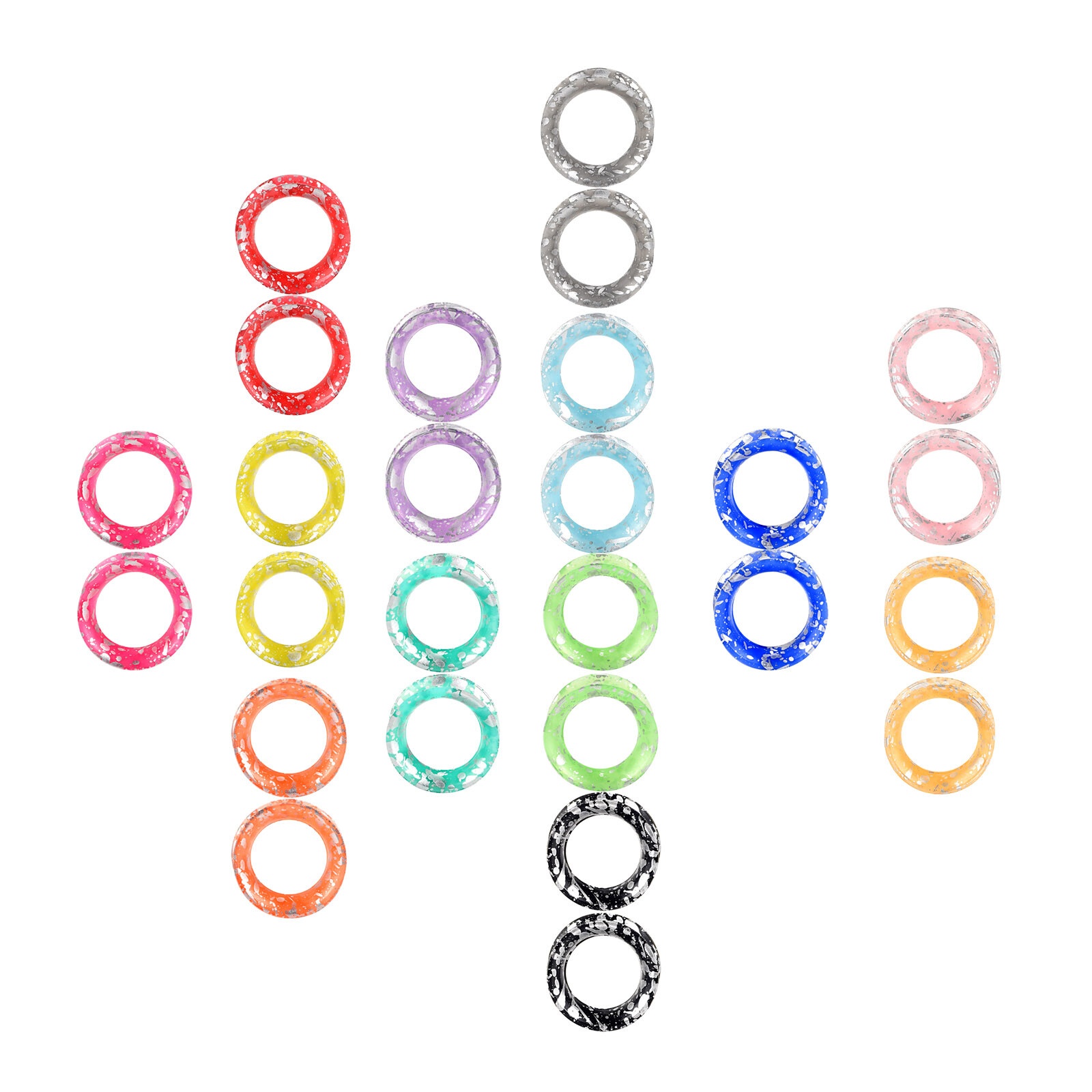 2pcs Soft Silicone Tunnels with Colorful Spots Piercing Jewelry Gauges 2g-1 inch