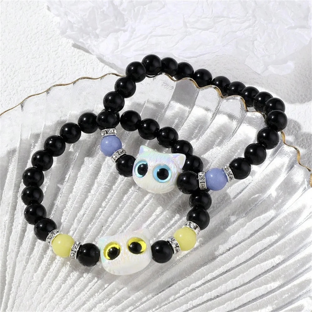 2026 Fashion Luminous Beads Couple Bracelets For Women Men Charm Cat Matching