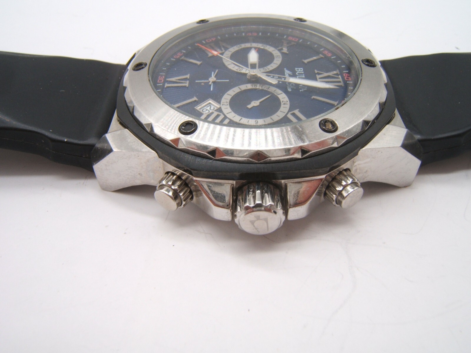 BULOVA MARINE STAR DIVERS WRIST WATCH 98B258 EXC COND WORKING NEW BATTERY
