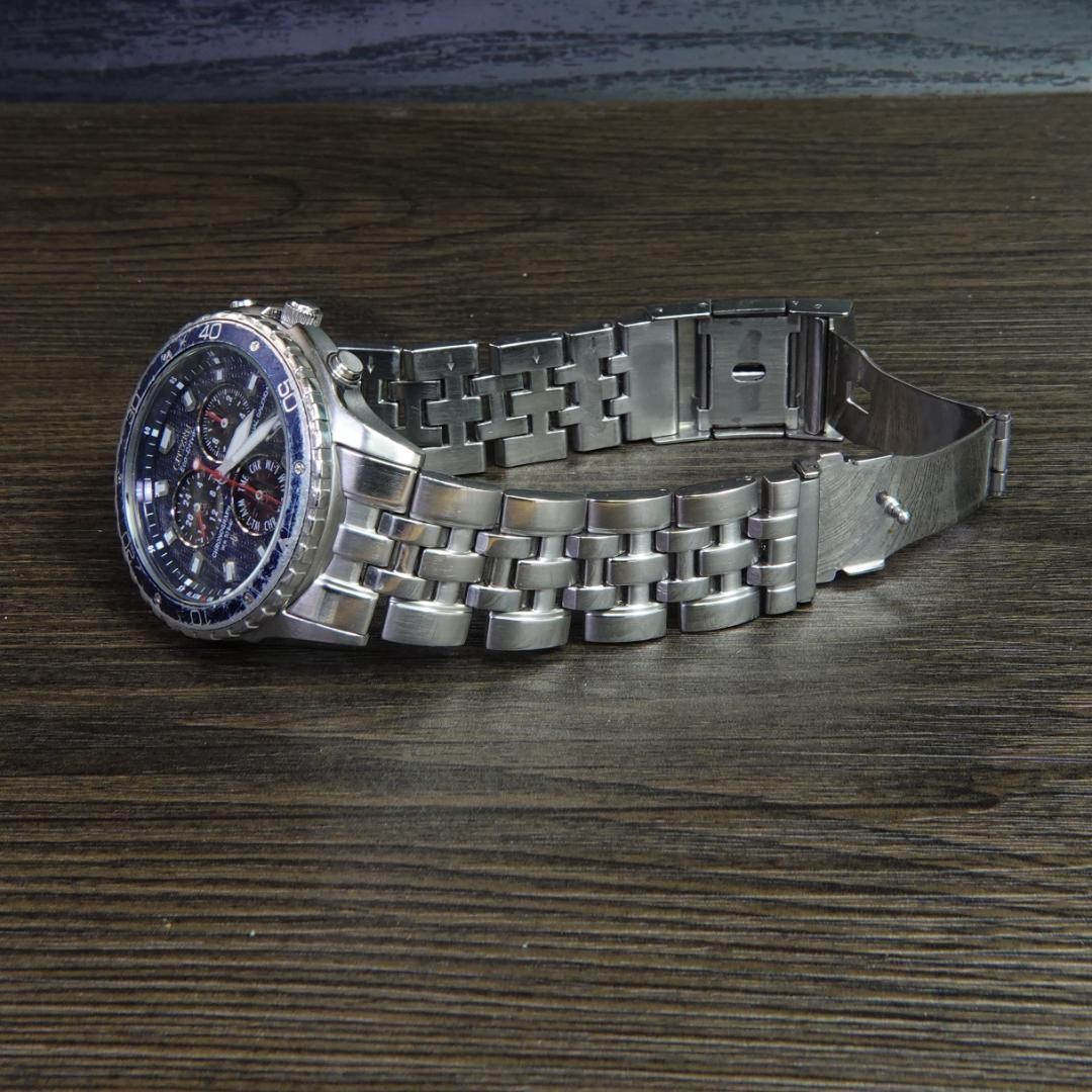 CITIZEN Promaster E812 Eco-Drive Perpetual Chronograph Watch Working Used Japan