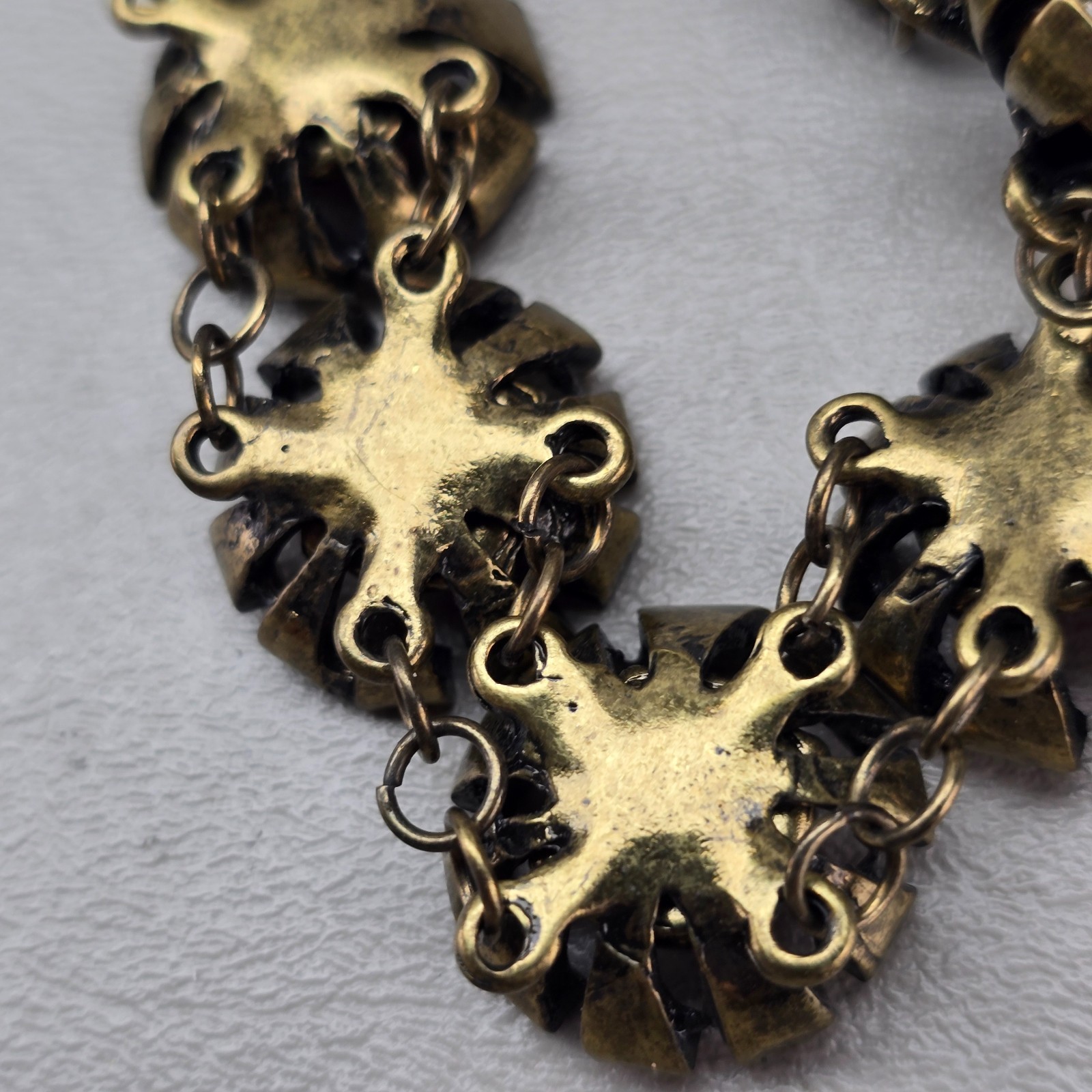 Vintage Fashion Necklace Lot S.A.C. Statement Pendant Chain Rhinestone Red 5 Pc