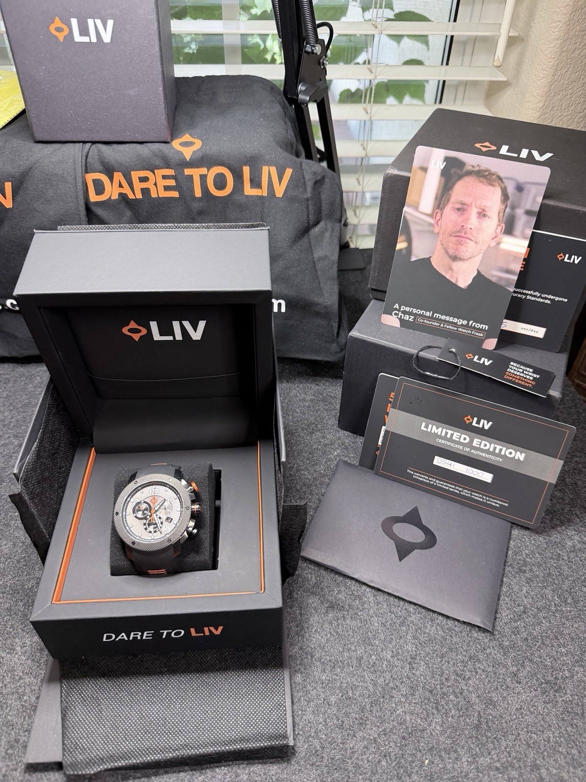 LIV GX1 Cool Gray Chronograph with Stainless Steel Bracelet & Black Silicone Stp