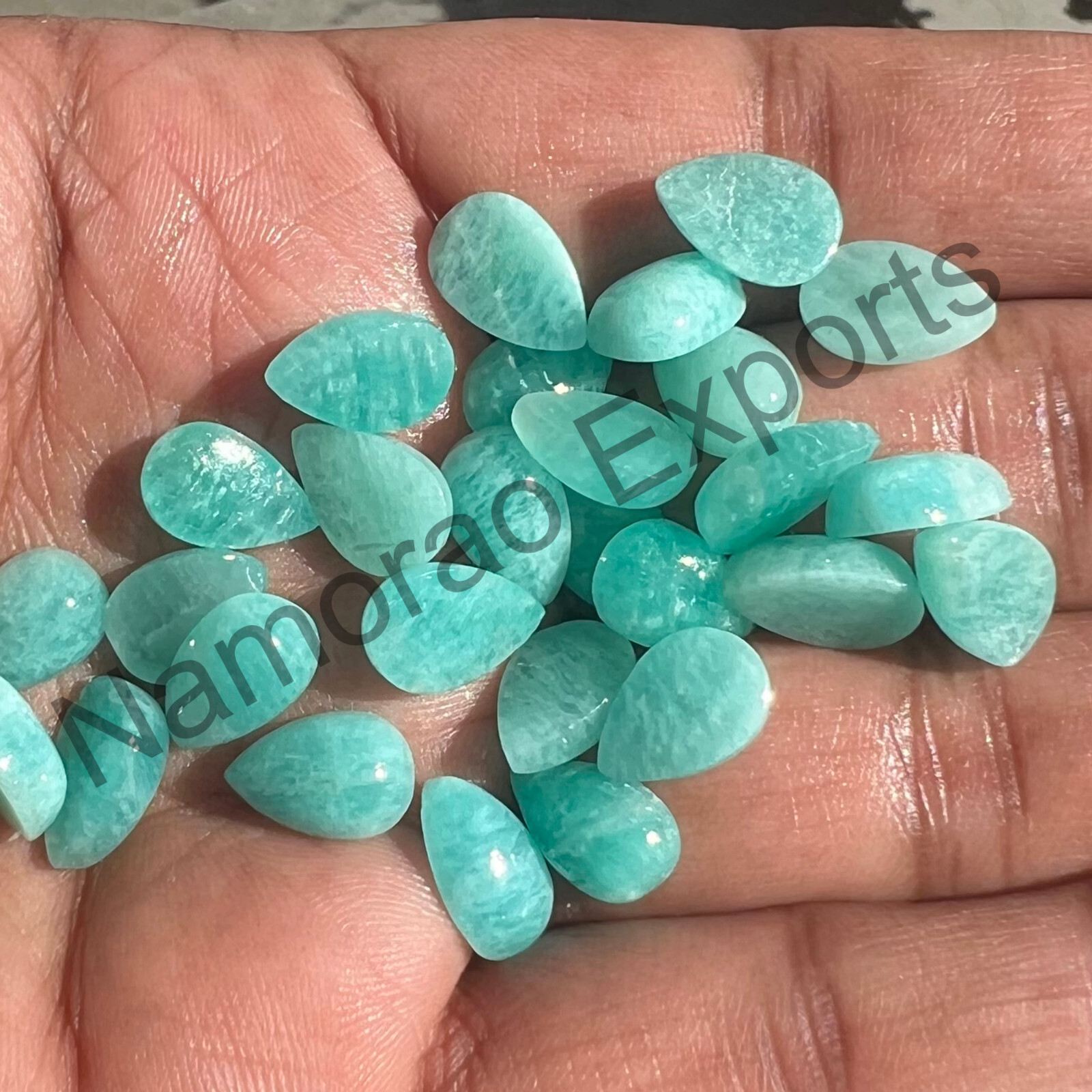 Natural Amazonite Pear 5×7 mm to 15×20 mm Cabochon Loose Gemstone Lot