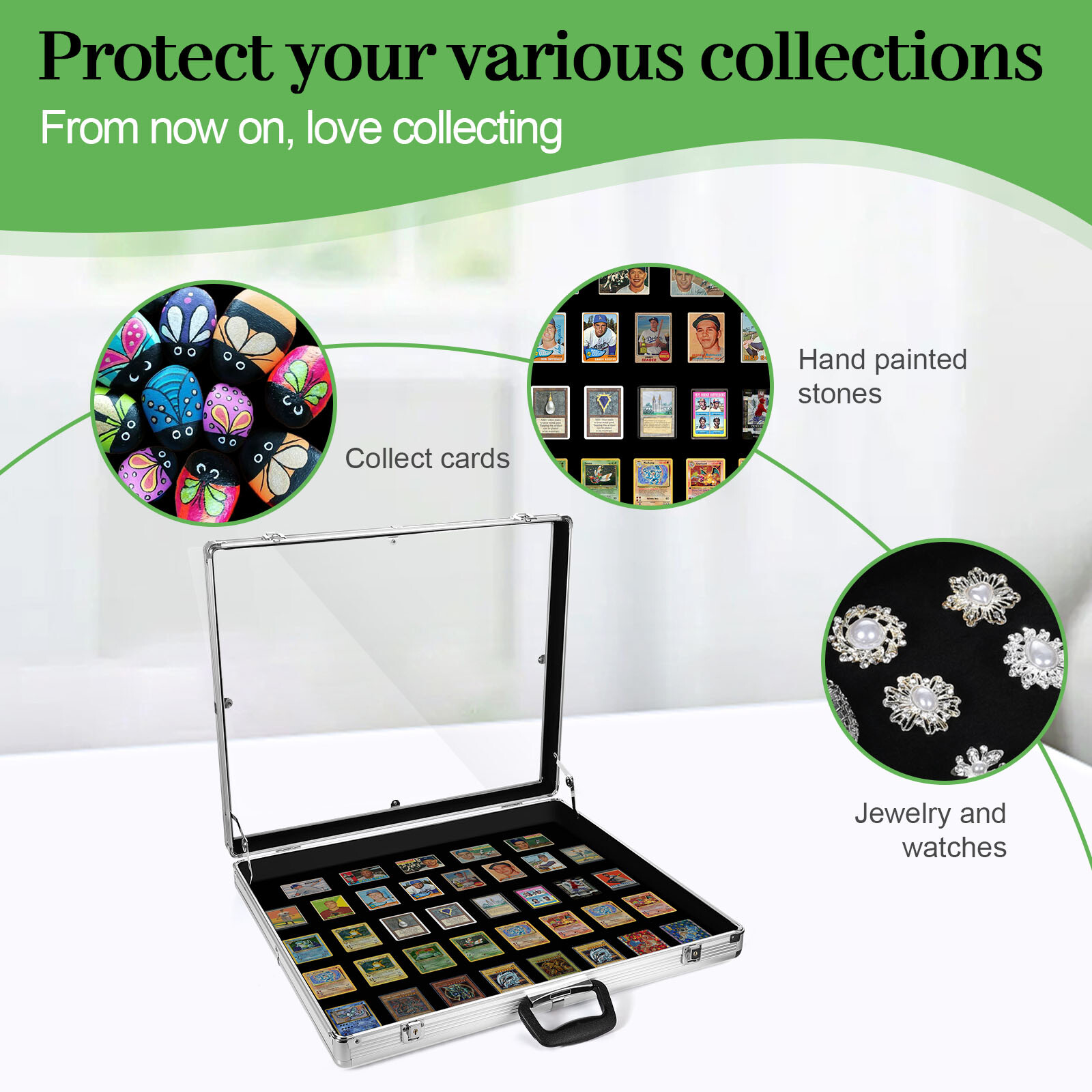 Lockable Aluminum Display Case Acrylic Top Trade Show Showcase Card Jewelry Coin