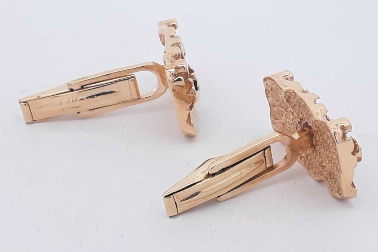 14k Yellow Gold Nugget Cuff Links 15.9 Grams Eb0726erxsa