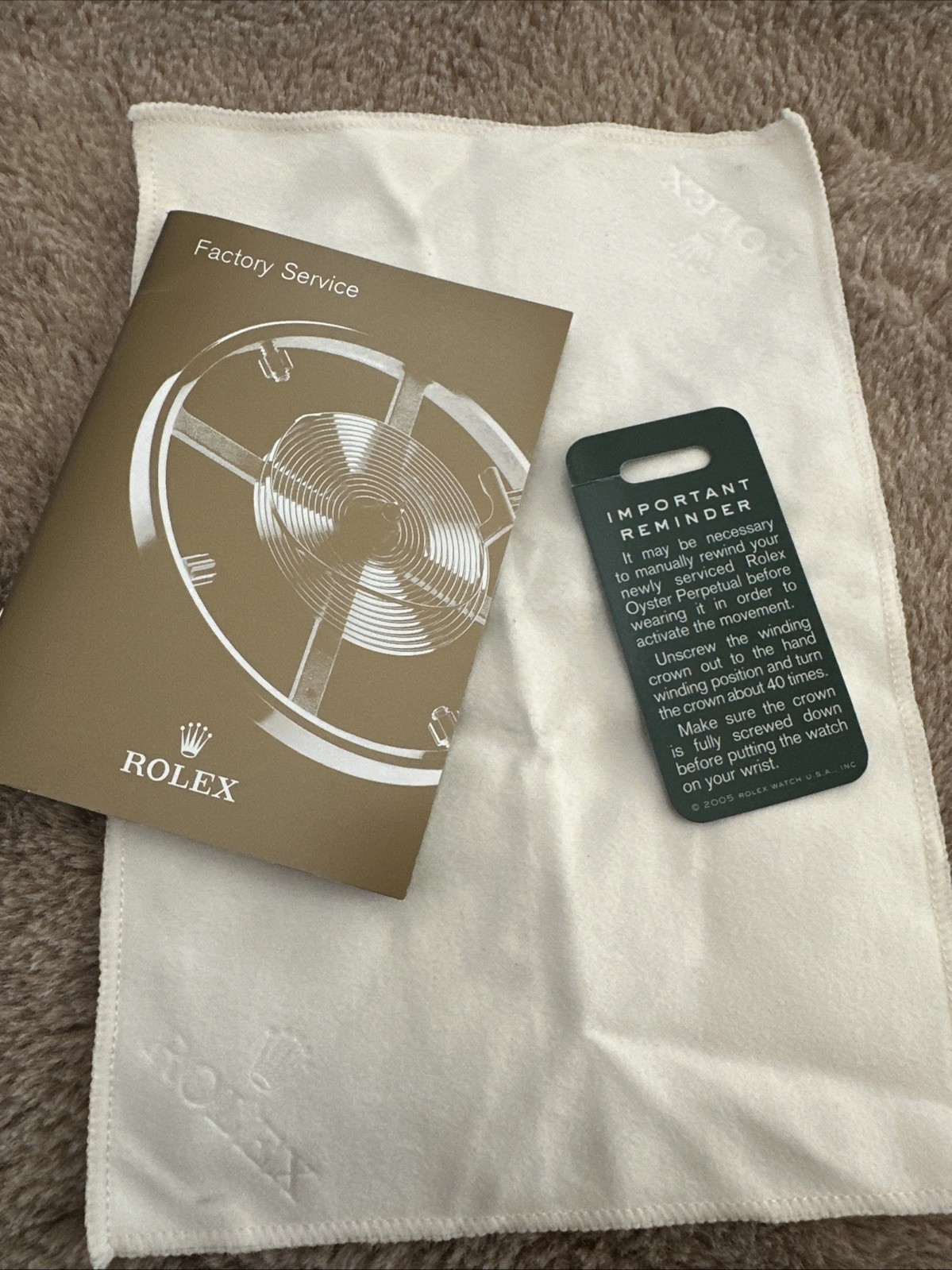 Rolex Datejust Factory Instruction Manual / User Booklet/Rolex Cloth