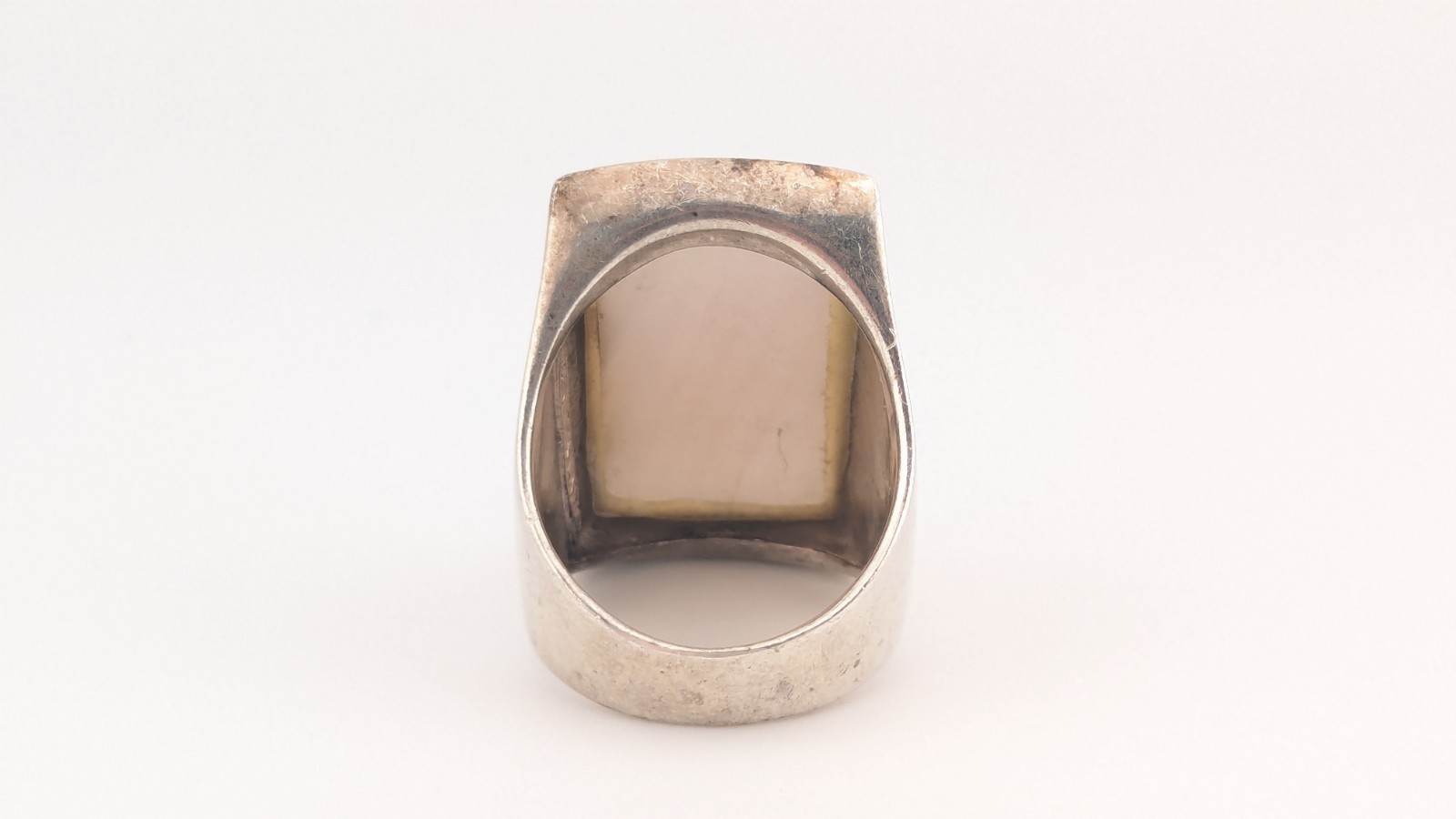 Sterling Silver Ring Rectangular Mother of Pearl AV 925 Thailand Size 7.75