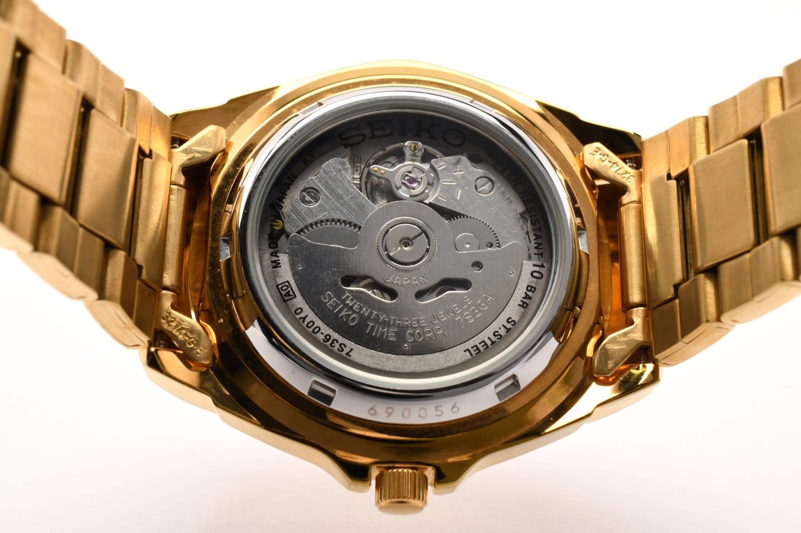 Seiko 5 Sports Gold Dial Automatic 7S36-00Y0 40mm Day-Date Men’s [Near Mint]