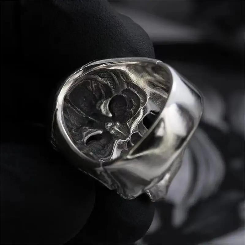 Men’s Stainless Steel Unique Gothic Skull Ring Biker Punk Retro Biker Motorcycle