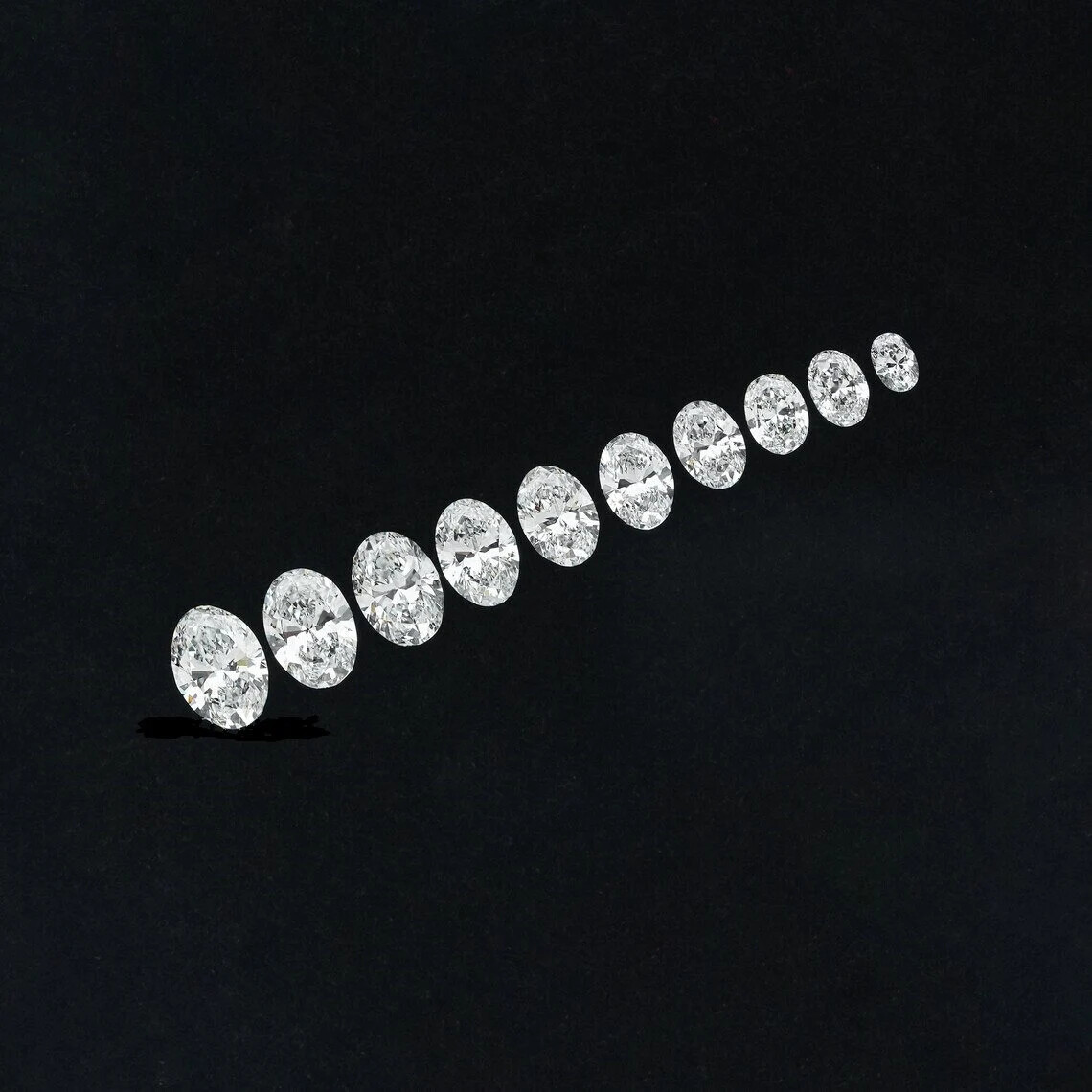 3 mm to 7 mm Oval Lab Grown Loose White Diamonds EF-VS CVD Lab Grown Loose Diam