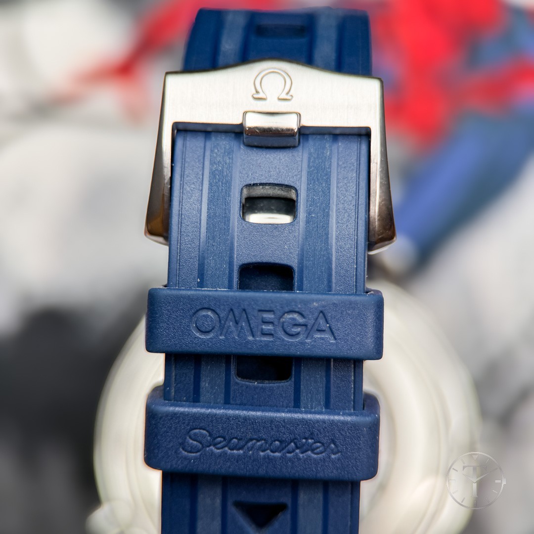 Omega Seamaster Diver 300M 42mm Gray Wave Dial Blue Ceramic Bezel w/ Box & Cards
