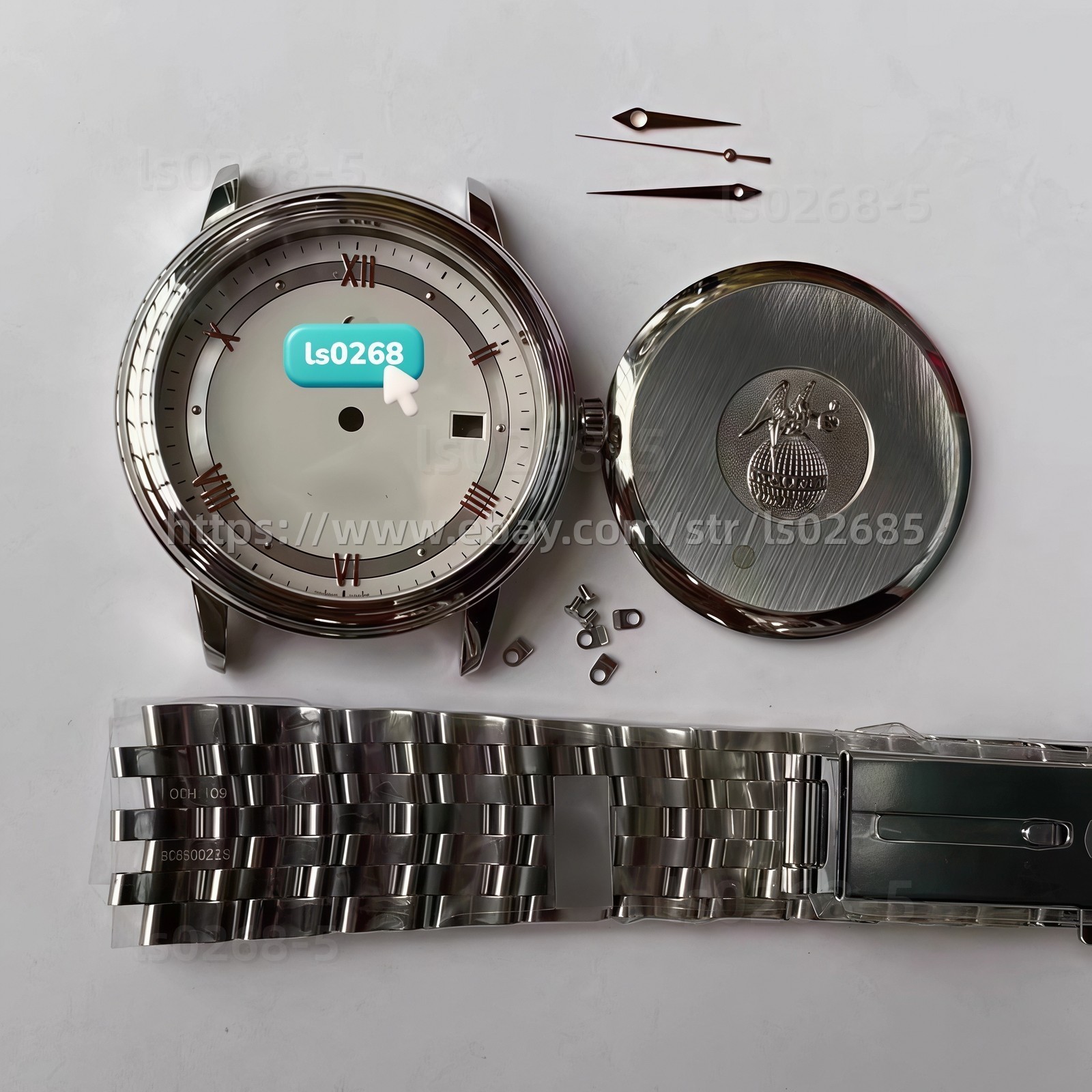 For DIY 39.5mm Watch Steel Case kit For 2824 9015 2892 movement