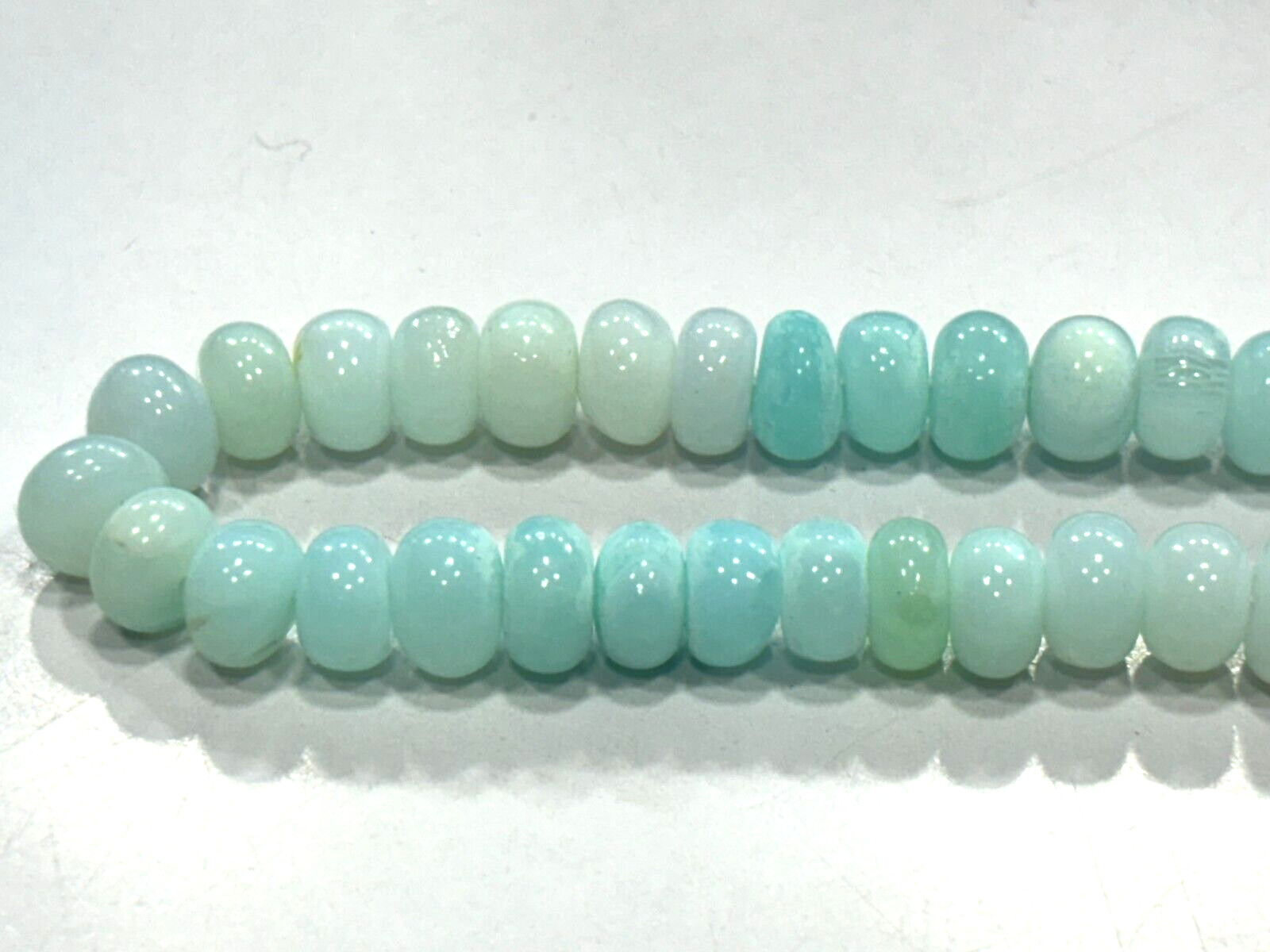Peruvian Opal Roundelle Smooth 8.5-9 mm Gemstone Beads 16 Inch 1 Strands