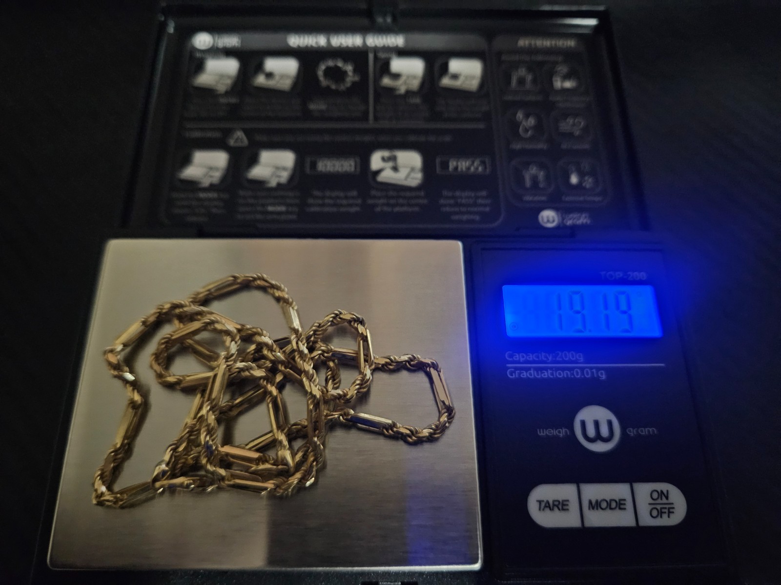 14k Milano Figarope Chain Yellow Gold 3mm Wide 19 grams 22 inch long