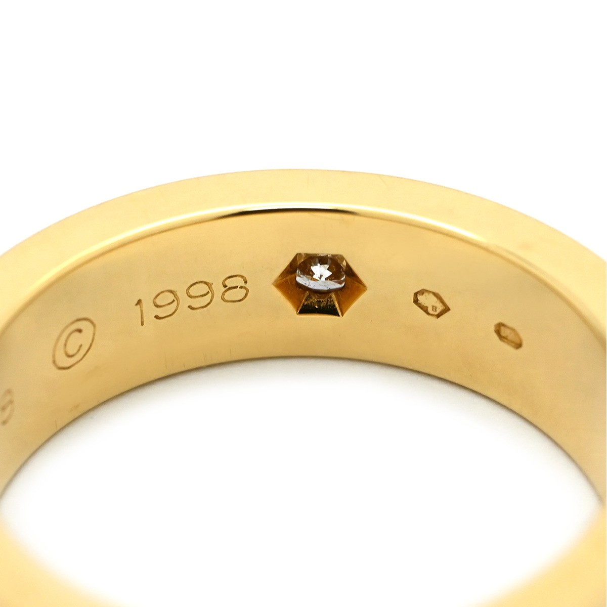 Cartier Ring Love Half YG #53 750 18K Gold 3P Diamond US6-6.25 B4032400 736795