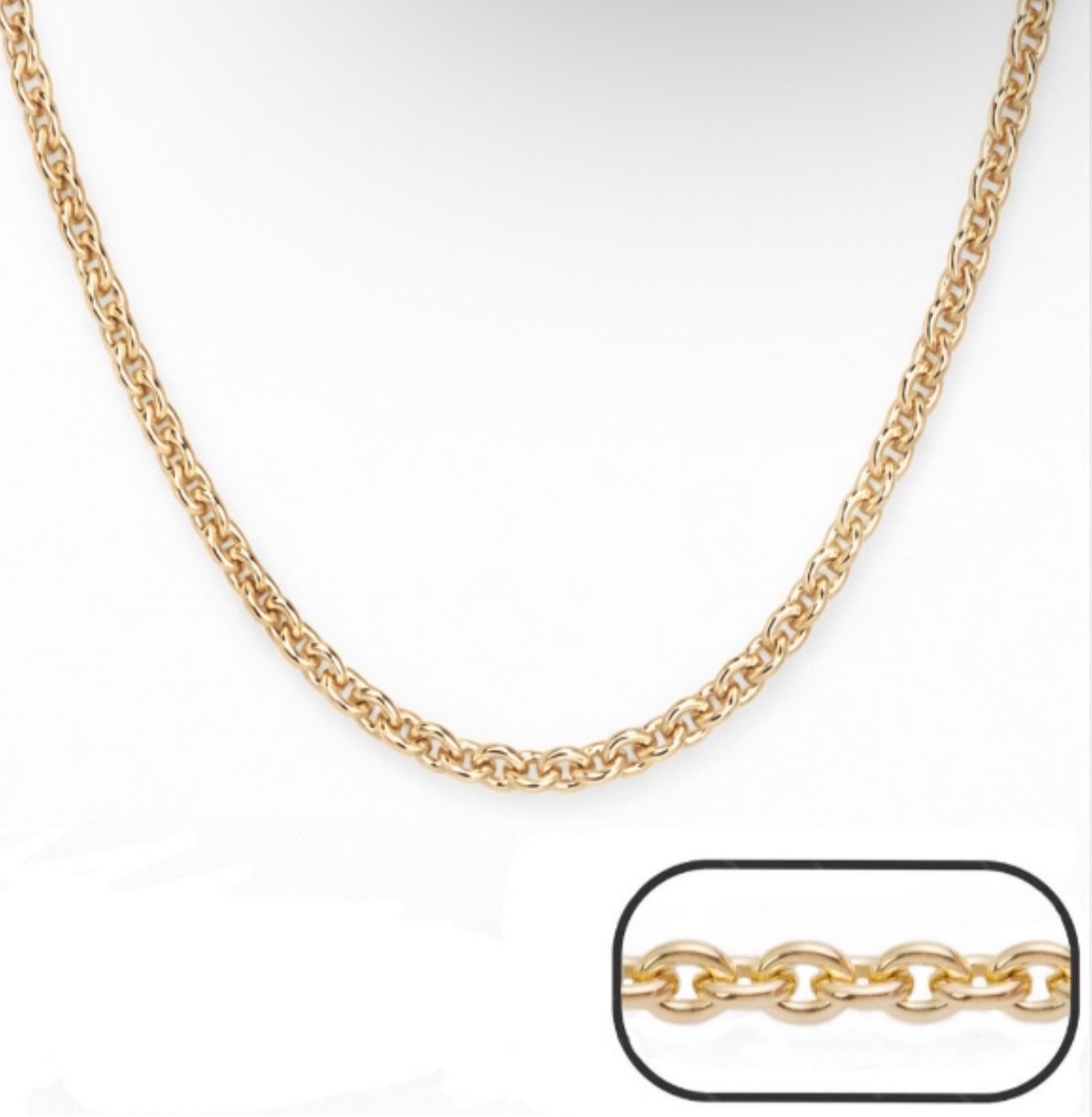 7 INCHES 10K GOLD: 1.15MM GOLD OVAL TRACE BRACELET
