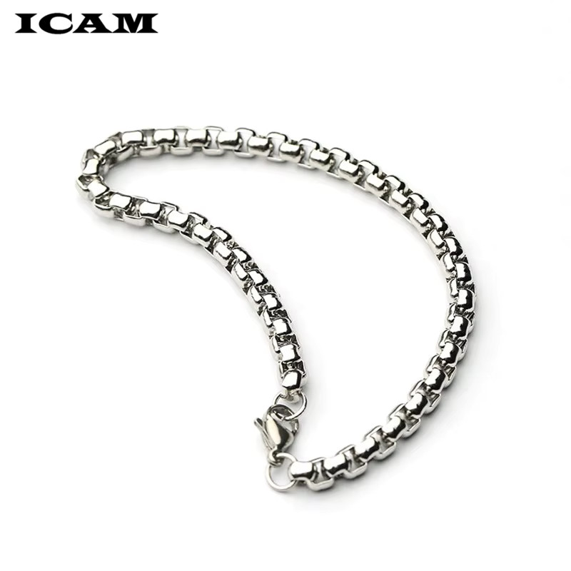 Stainless Steel Chain Bracelet 7″-10″ Smooth Box Square Rope Silver 2-7mm N69