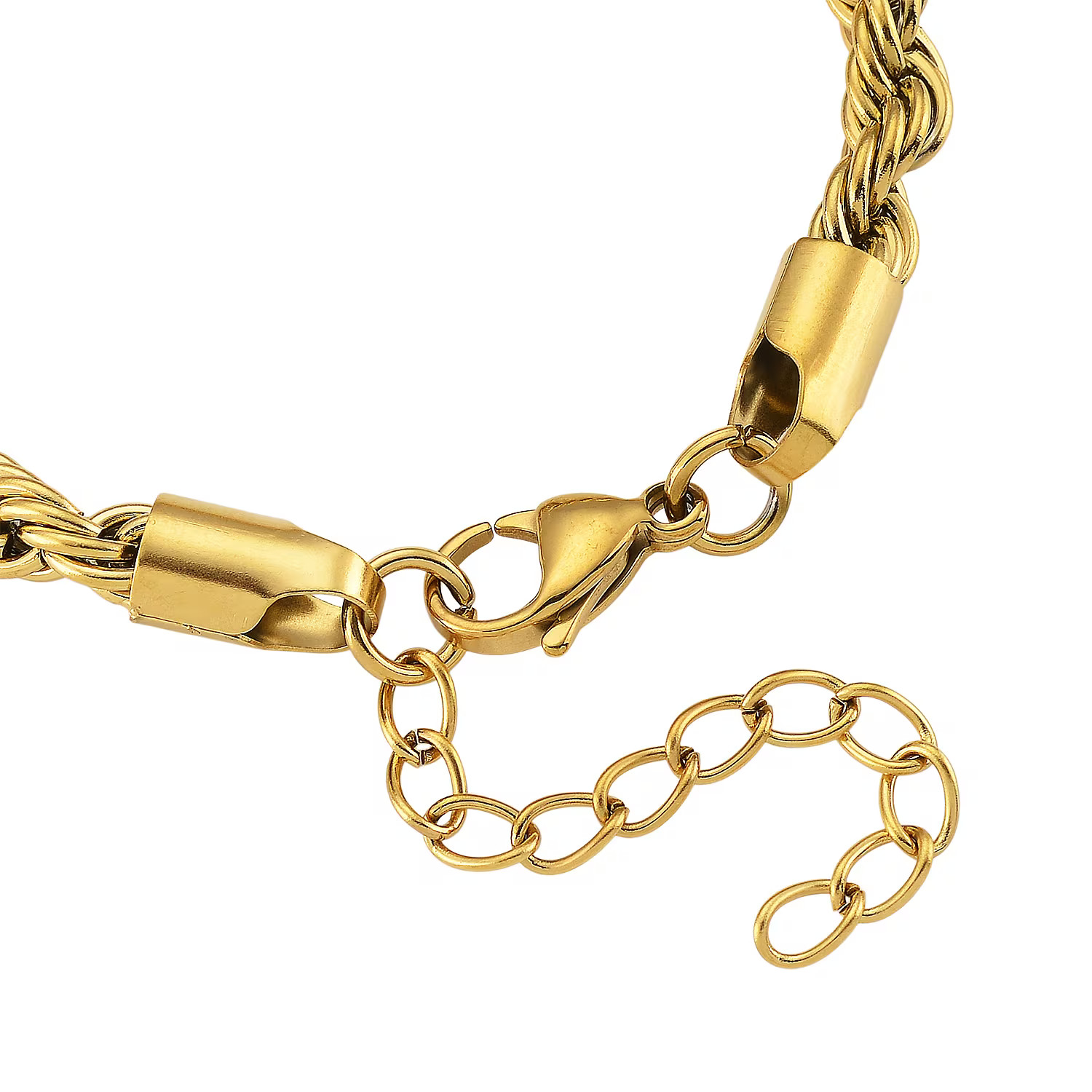 Rope Chain Bracelet in ION Plated YG Stainless Steel (7-9In)