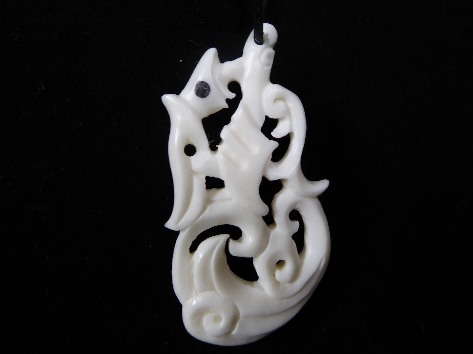 Maori Style Hand Carved Manaia Guardian Handmade Water Buffalo Bone Pendant