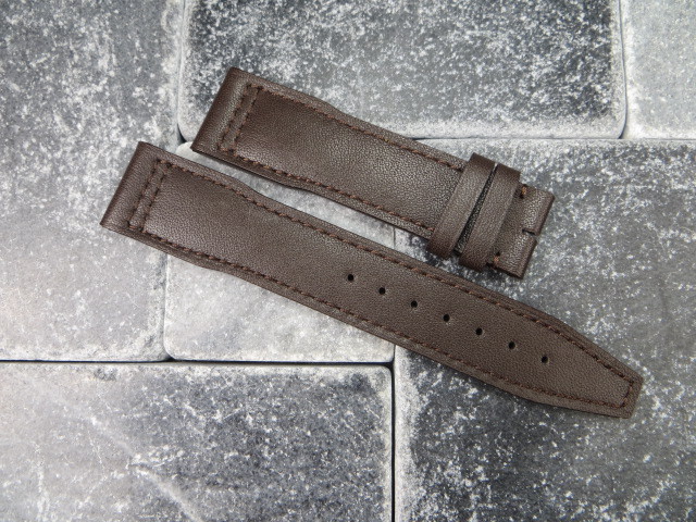 20mm TOP GUN Brown Genuine Calf LEATHER STRAP Watch Band Brown for IWC PILOT x1