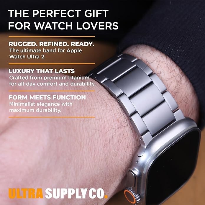 Titanium Band for Apple Watch Ultra 2 & Ultra 1 – 49mm Titanium Metal Bracelet