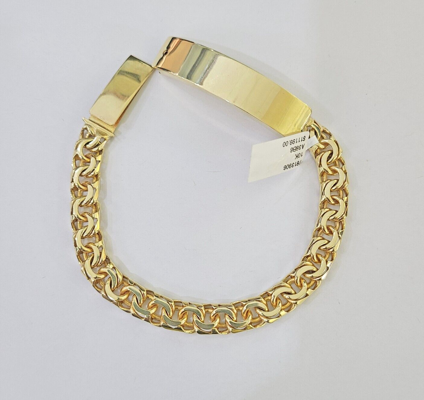 10k Solid Yellow Gold Chino ID Bracelet Size 8″ Inch 8mm Box Lock Real 10kt