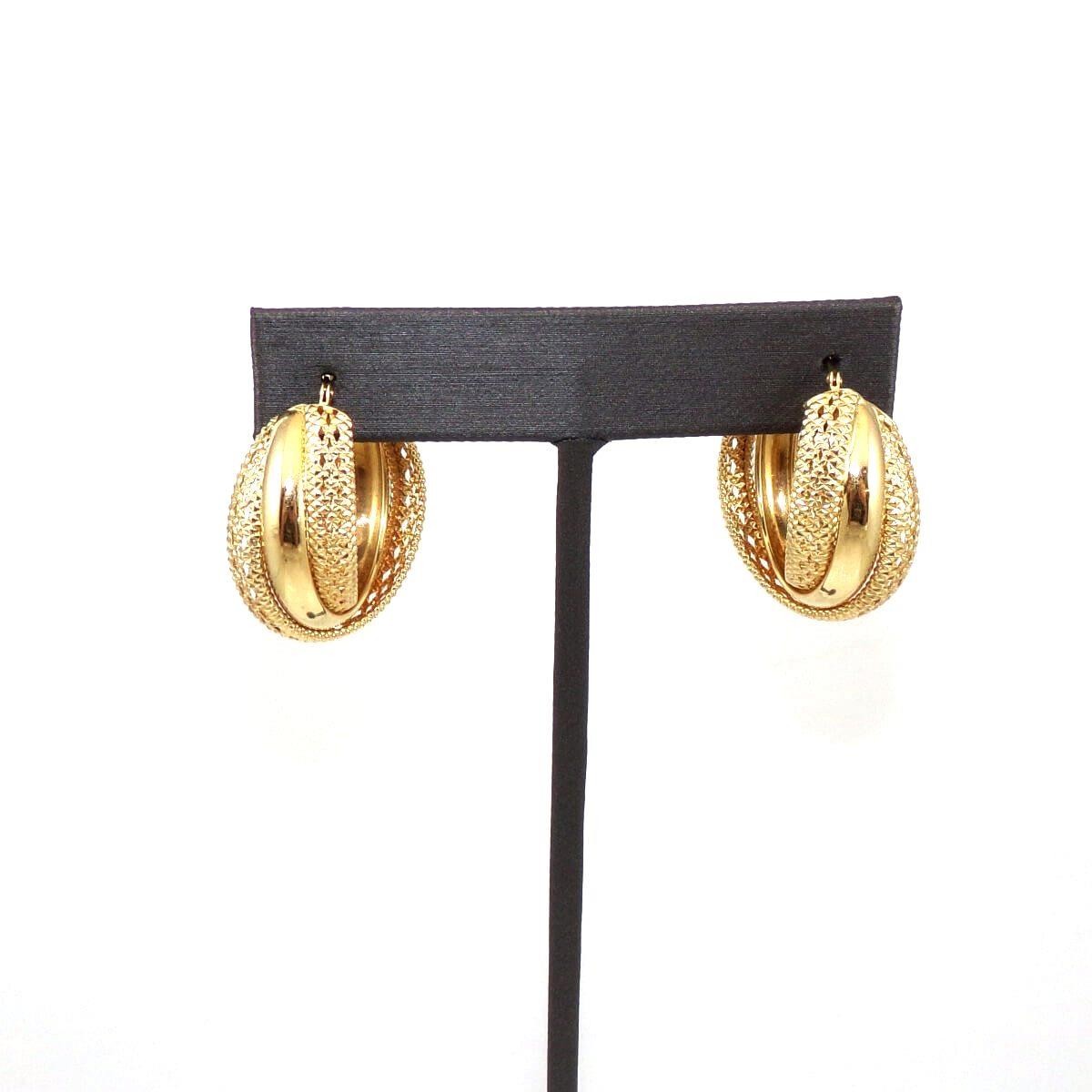 Michael Anthony 14K Yellow Gold Large Crossover Hoop Earrings
