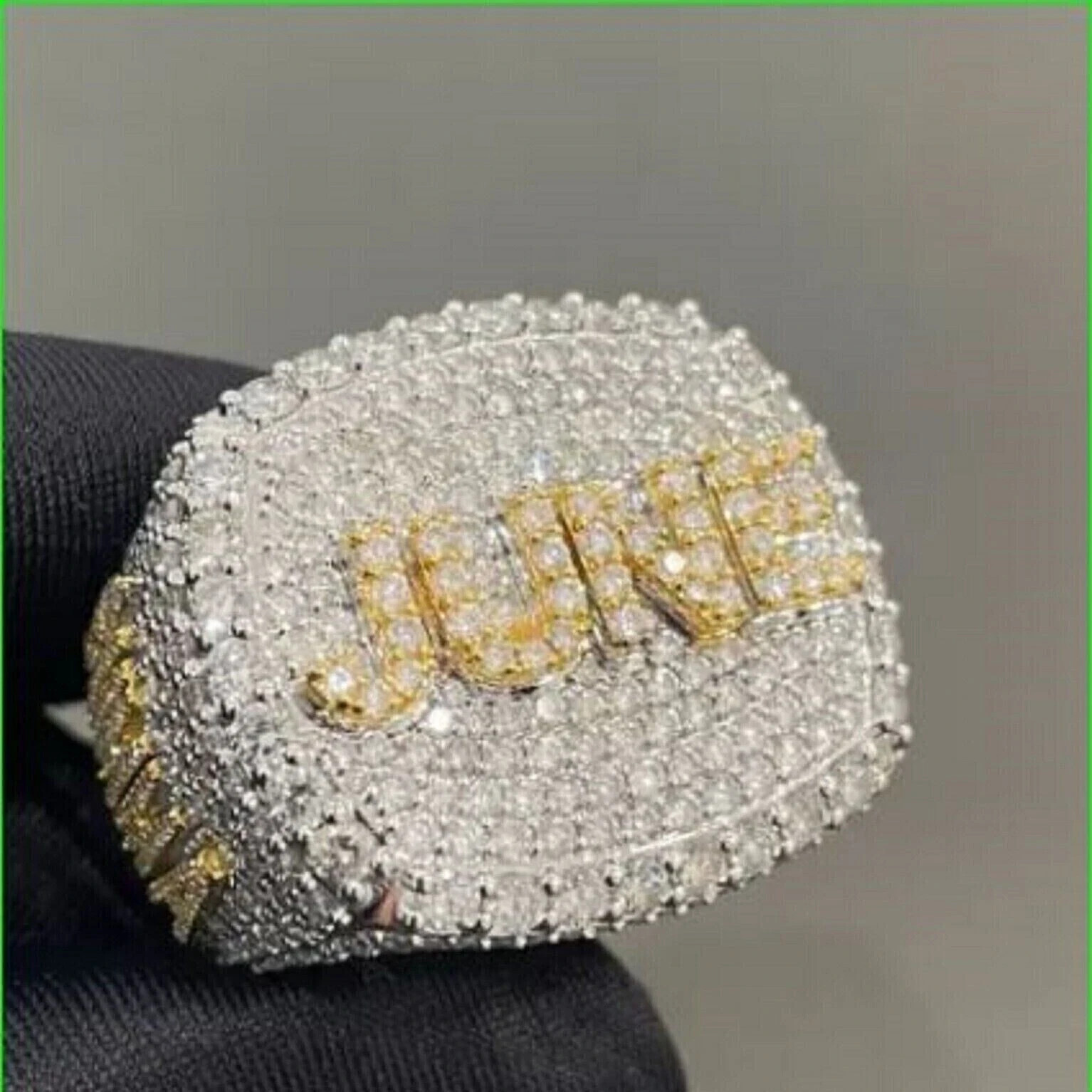 4TCW Round Cut Lab Created Diamond Men’s Custom Pinky Ring 14k White Gold Plated