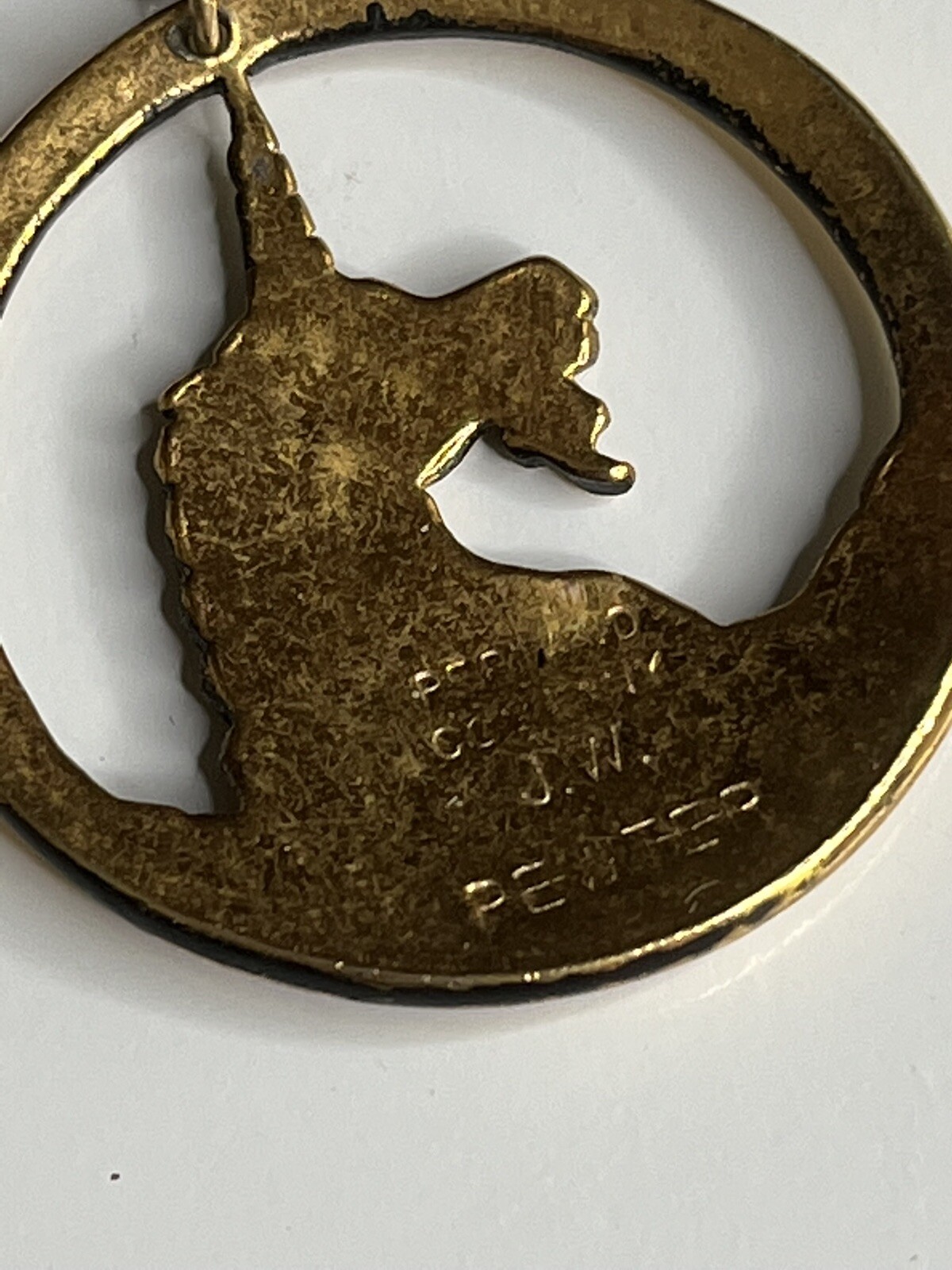 Vintage Gold Tone Unicorn Earrings Pepi And Company J.W. Pewter