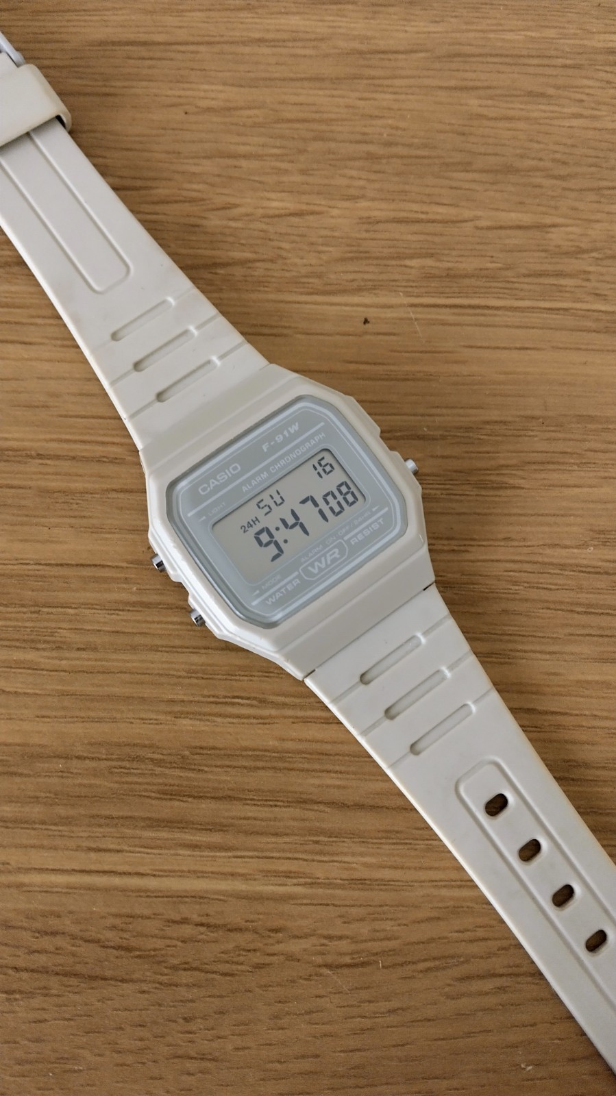 Unique Casio F-91WC-8AEF Upgraded Bright Amber Backlight Rare Beige / Stone Grey