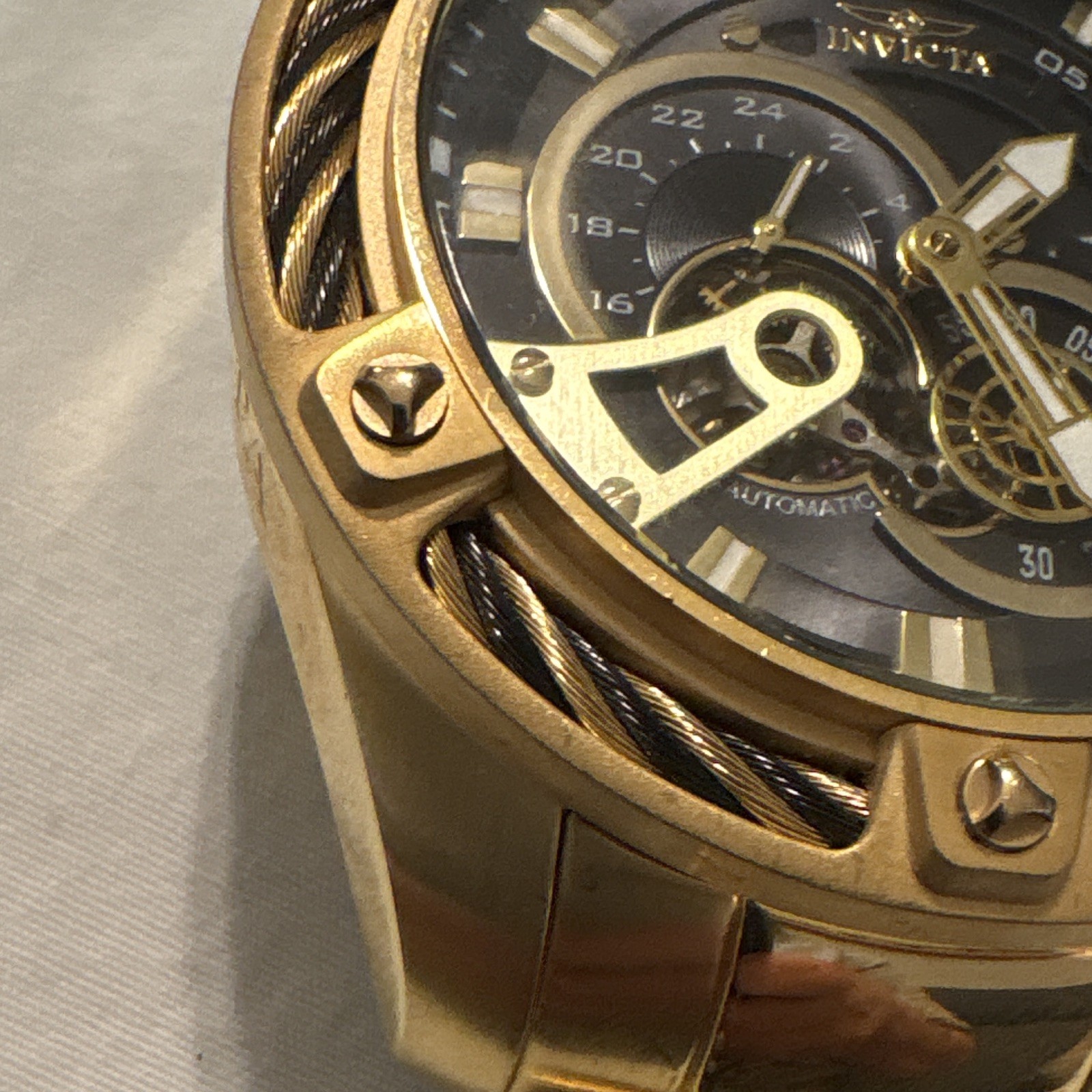 Invicta Bolt Men’s Automatic Watch Gold SS 52mm model 26775