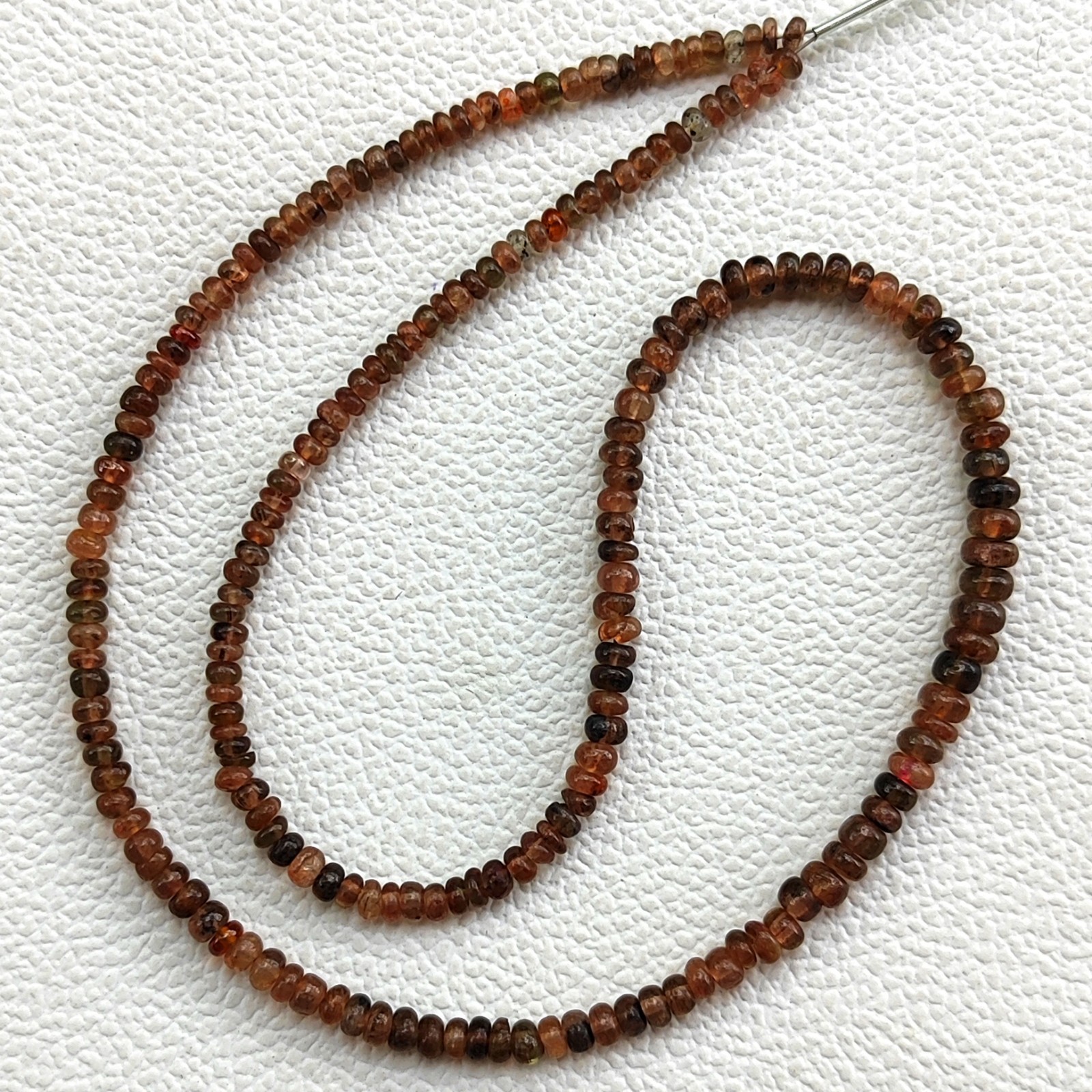 Natural Spain Andalusite Rondelle Smooth Beads 16″ Strand 3-4.5mm Gemstone