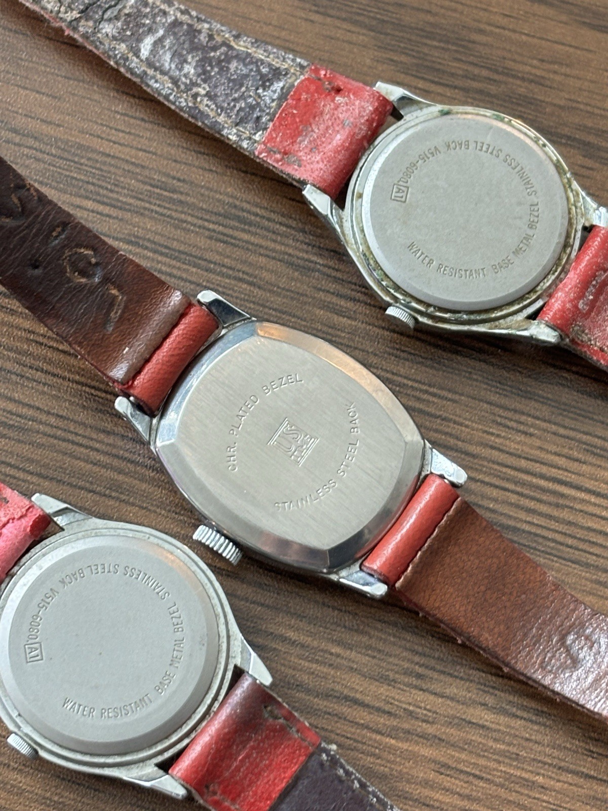 DISNEY Vintage Mickey Mouse Watch Lot (3) Ingersoll Mechanical Lorus Quartz Red