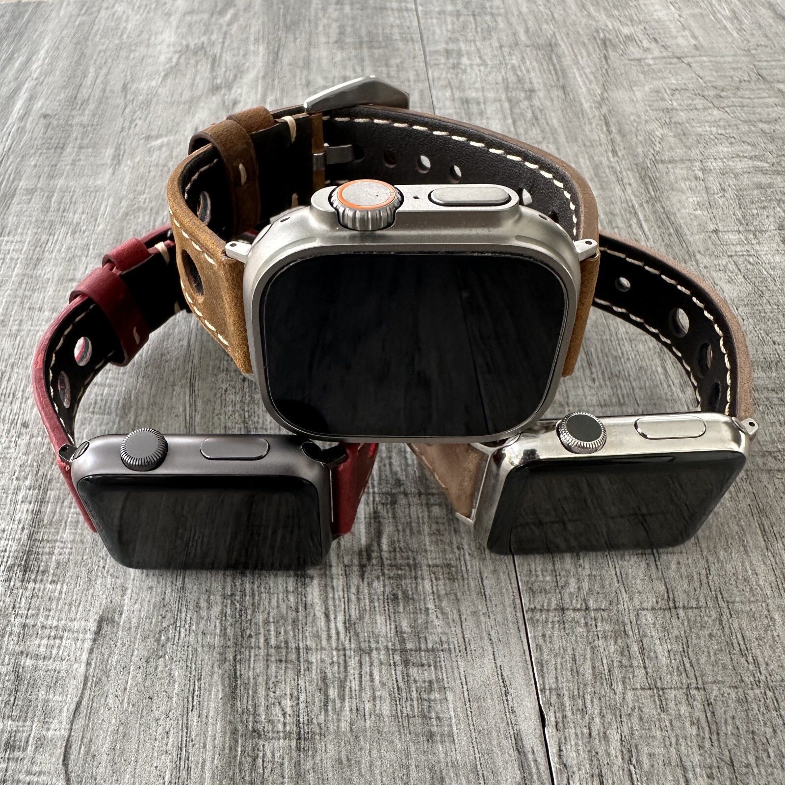 Leather Perforated Racing Rally Watch Strap Band For Apple Watch ULTRA 1 2 49mm