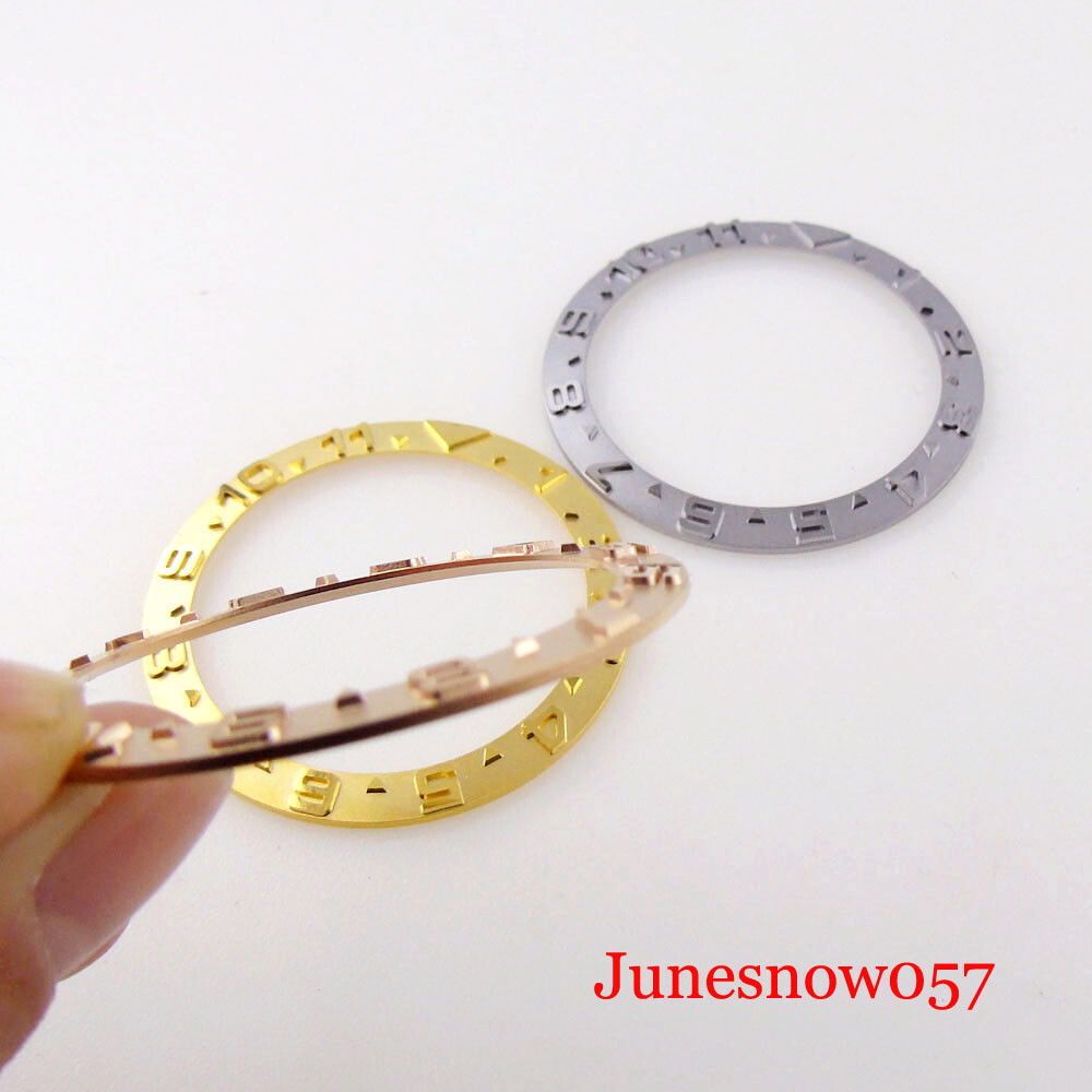 12 Hours 38mm*30.5mm Watch Bezel Insert Ceramic Alloy Steel Ring Slope Rose Gold